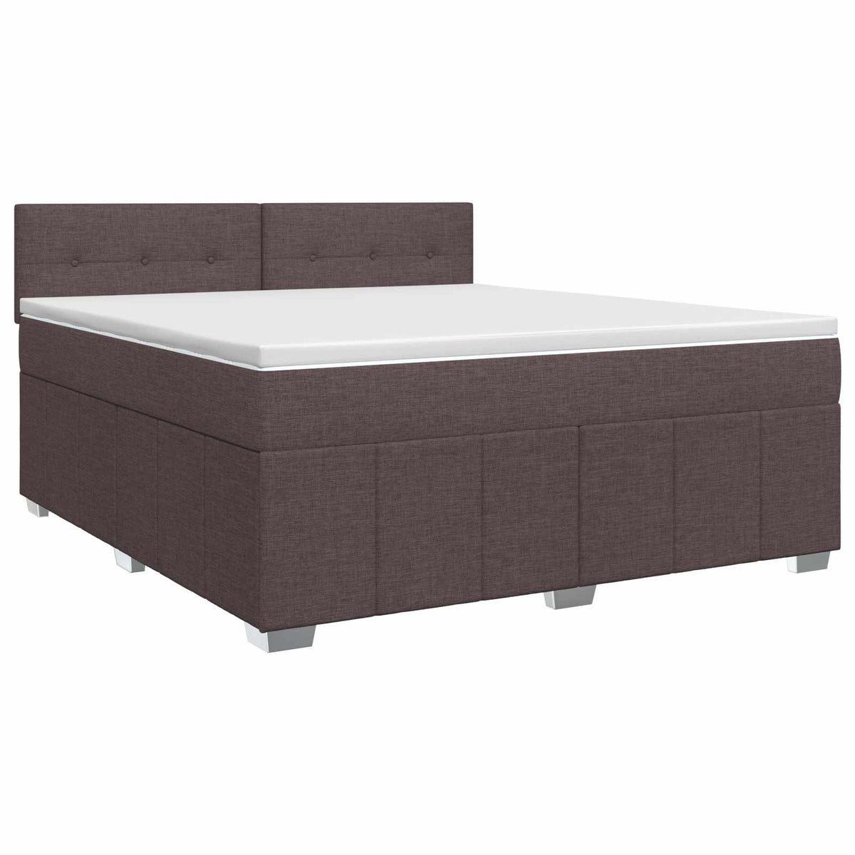 Lit boxspring avec matelas Marron foncé 140 x 200 cm Tissu