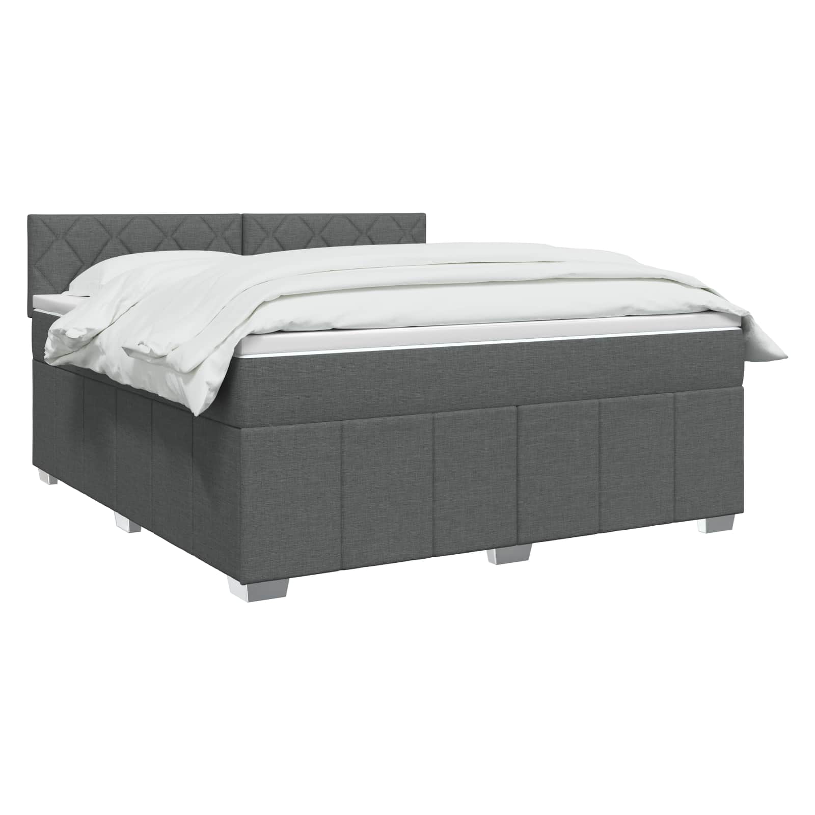 Lit boxspring avec matelas Gris foncé 140 x 200 cm Tissu