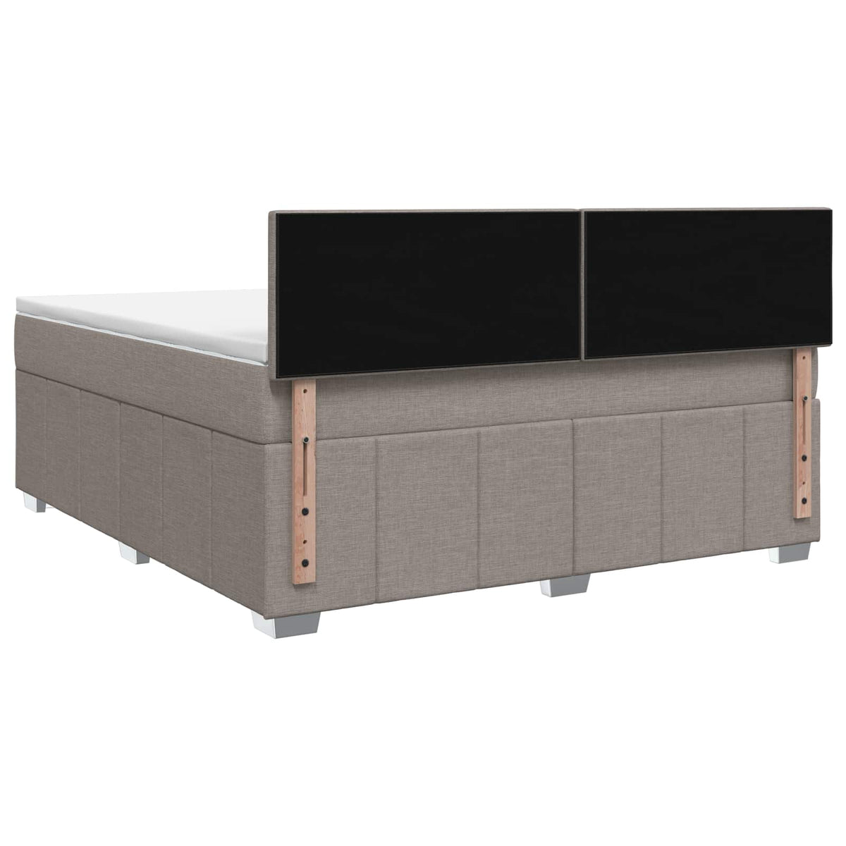 Lit boxspring avec matelas Taupe 140 x 200 cm Tissu