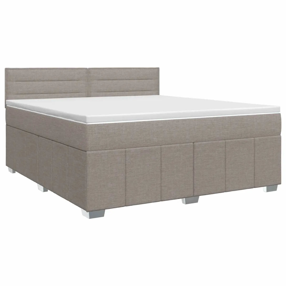 Lit boxspring avec matelas Taupe 160 x 200 cm Tissu - XIOS