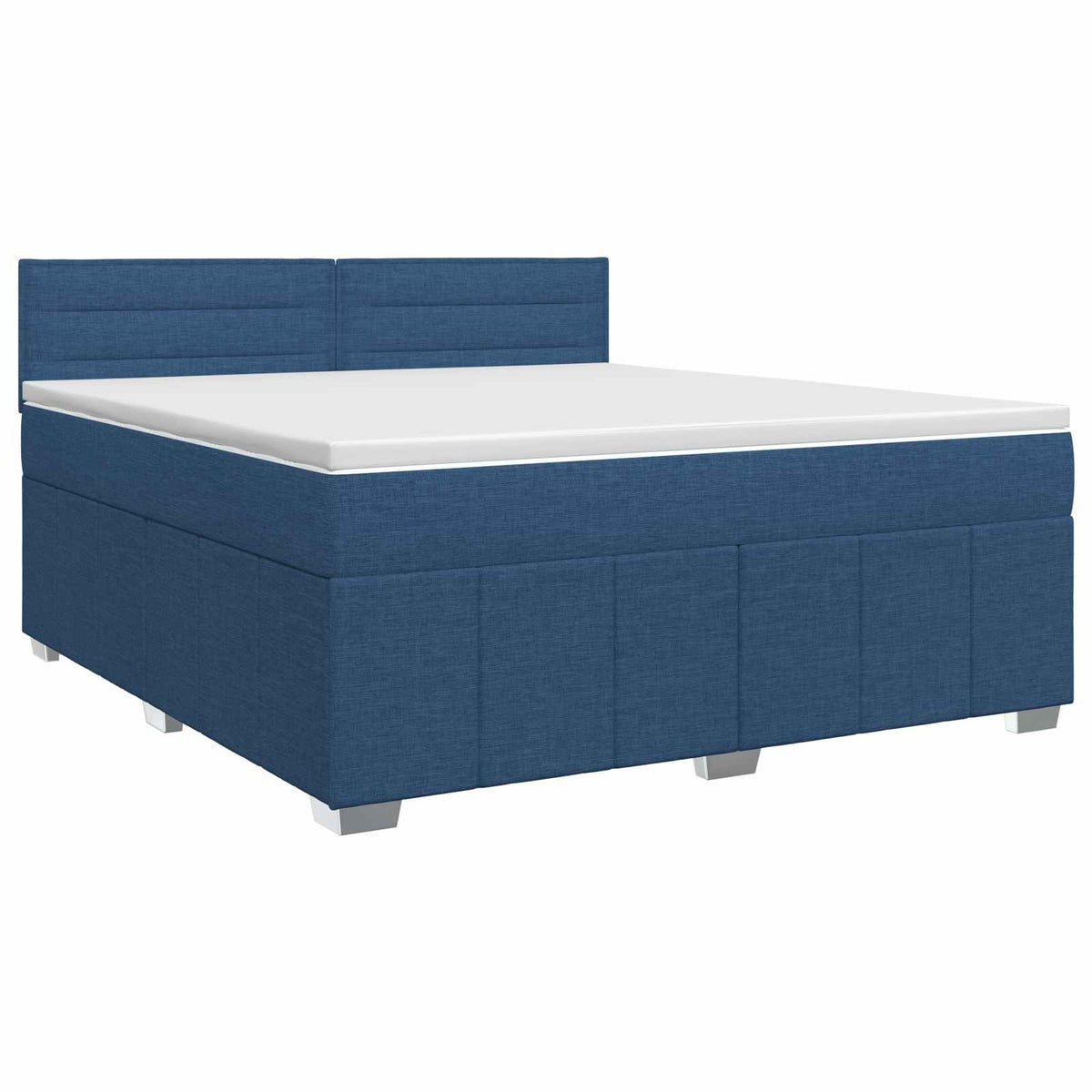Lit boxspring avec matelas Bleu 160 x 200 cm Tissu