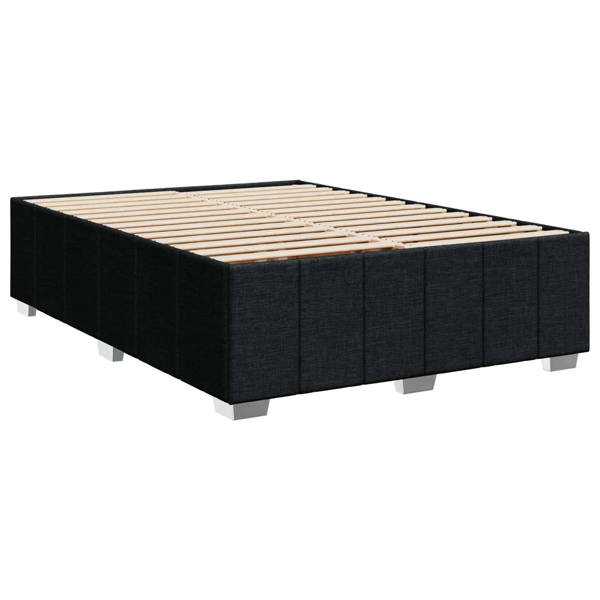 Lit boxspring avec matelas Noir 160 x 200 cm Tissu
