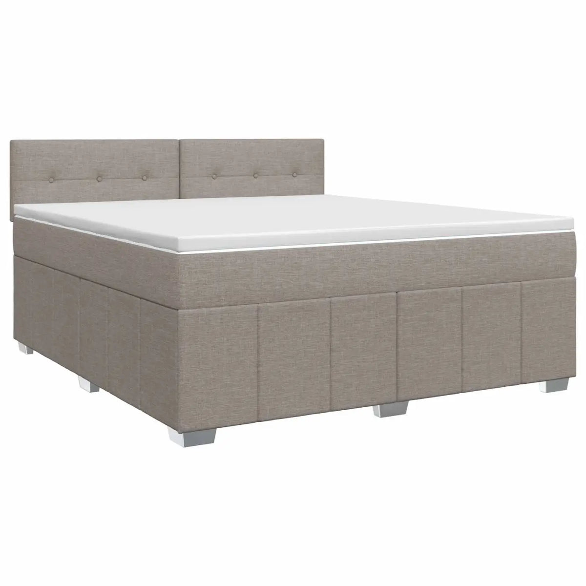 Lit boxspring avec matelas Taupe 160 x 200 cm Tissu - XIOS