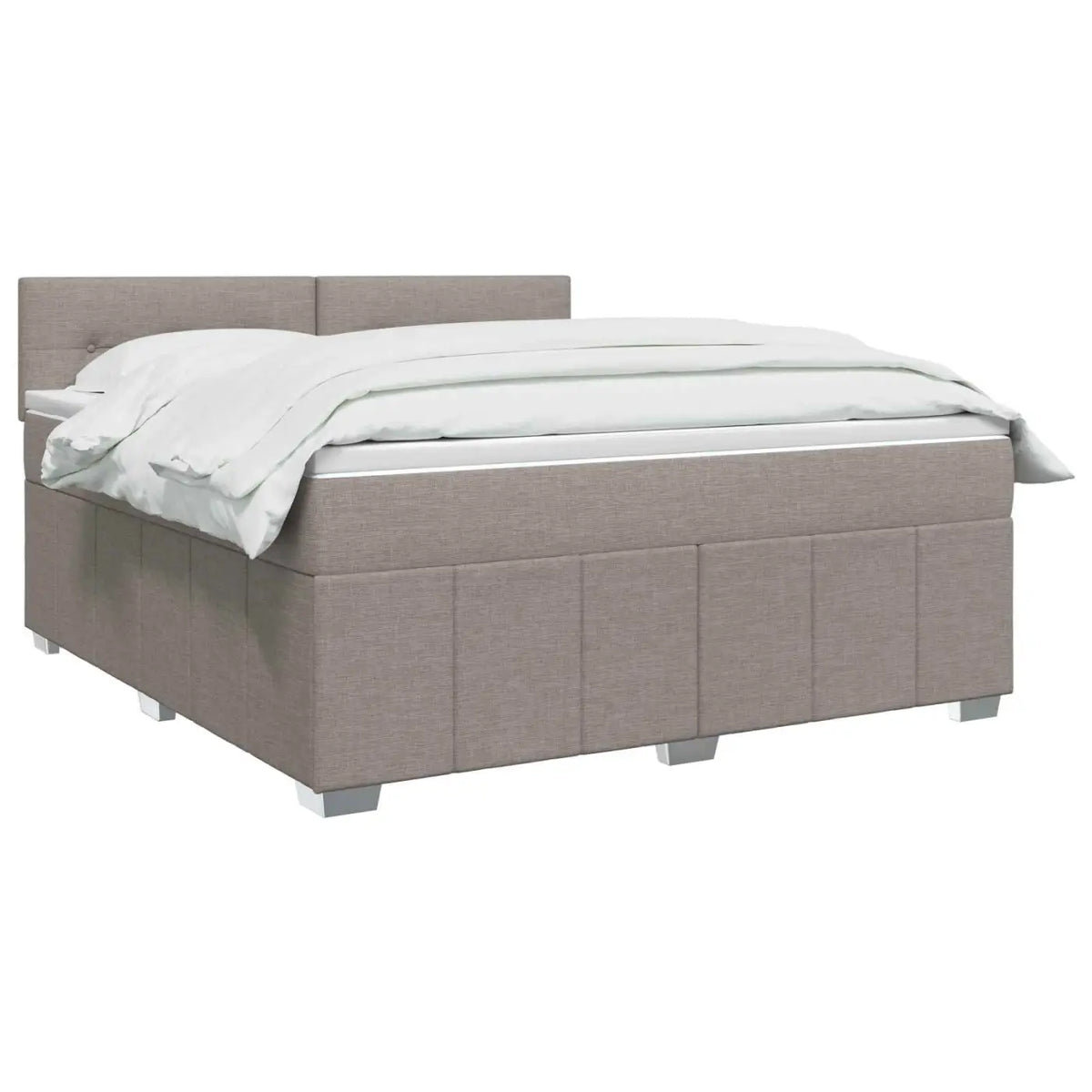 Lit boxspring avec matelas Taupe 160 x 200 cm Tissu - XIOS