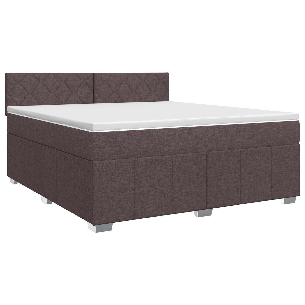 Lit boxspring avec matelas Marron foncé 160 x 200 cm Tissu