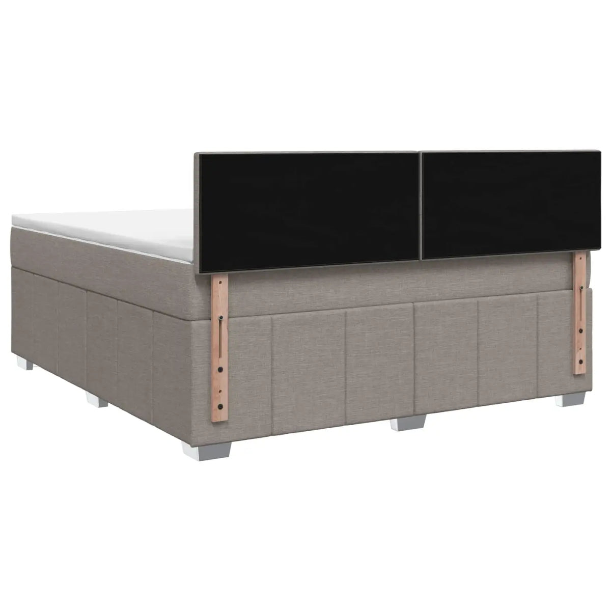 Lit boxspring avec matelas Taupe 160 x 200 cm Tissu - XIOS