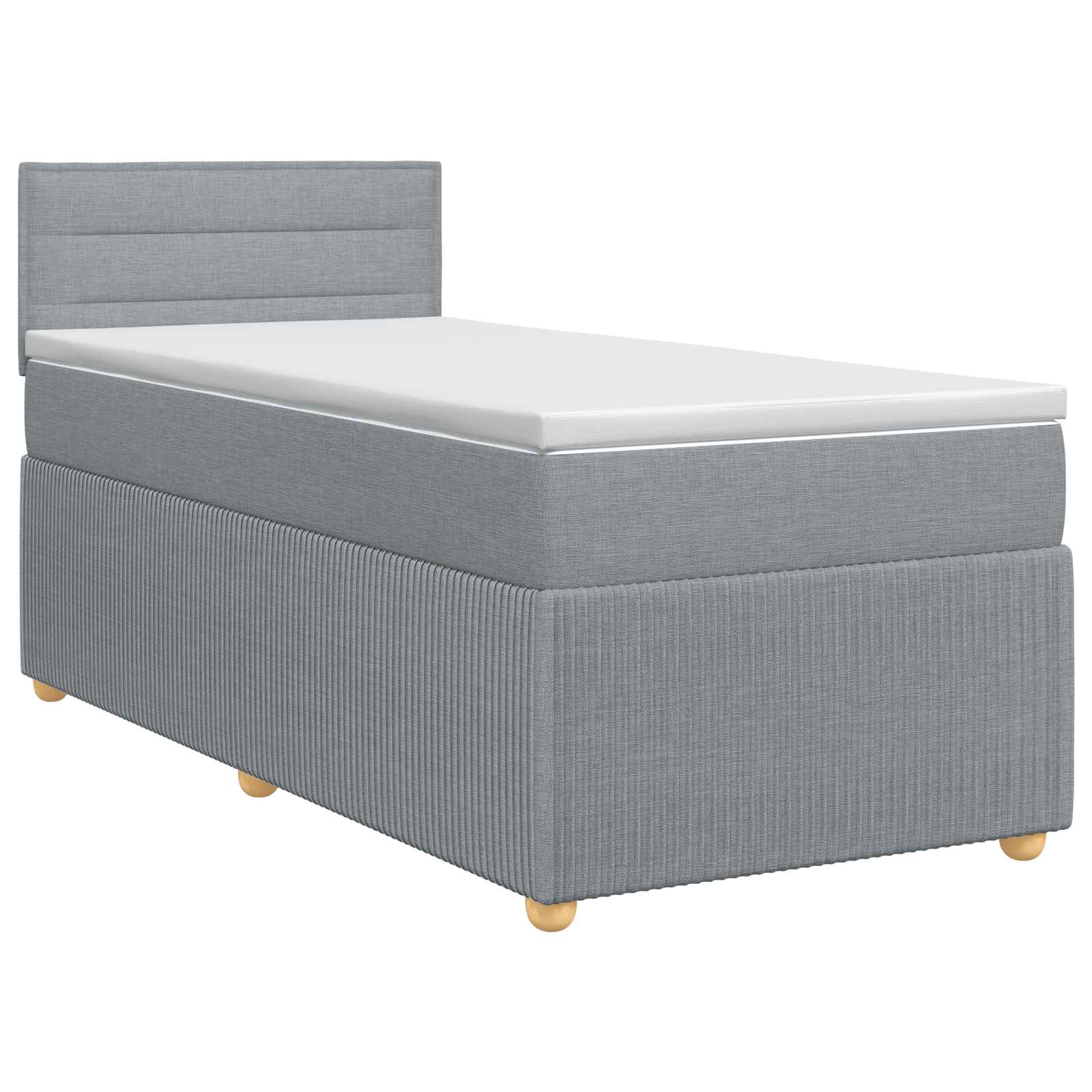 Lit boxspring avec matelas Gris clair 80 x 200 cm Tissu
