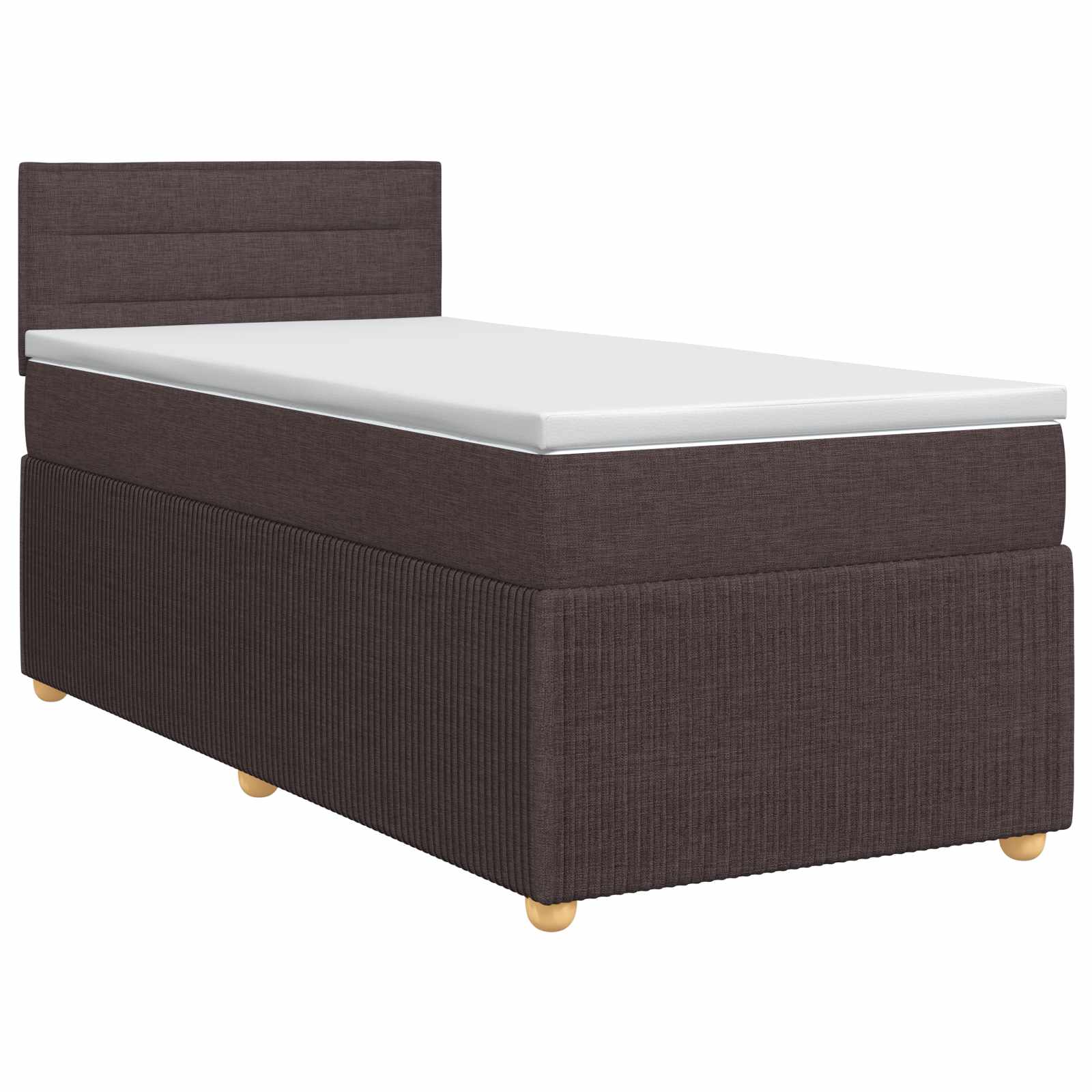 Lit boxspring avec matelas Marron foncé 80 x 200 cm Tissu - XIOS