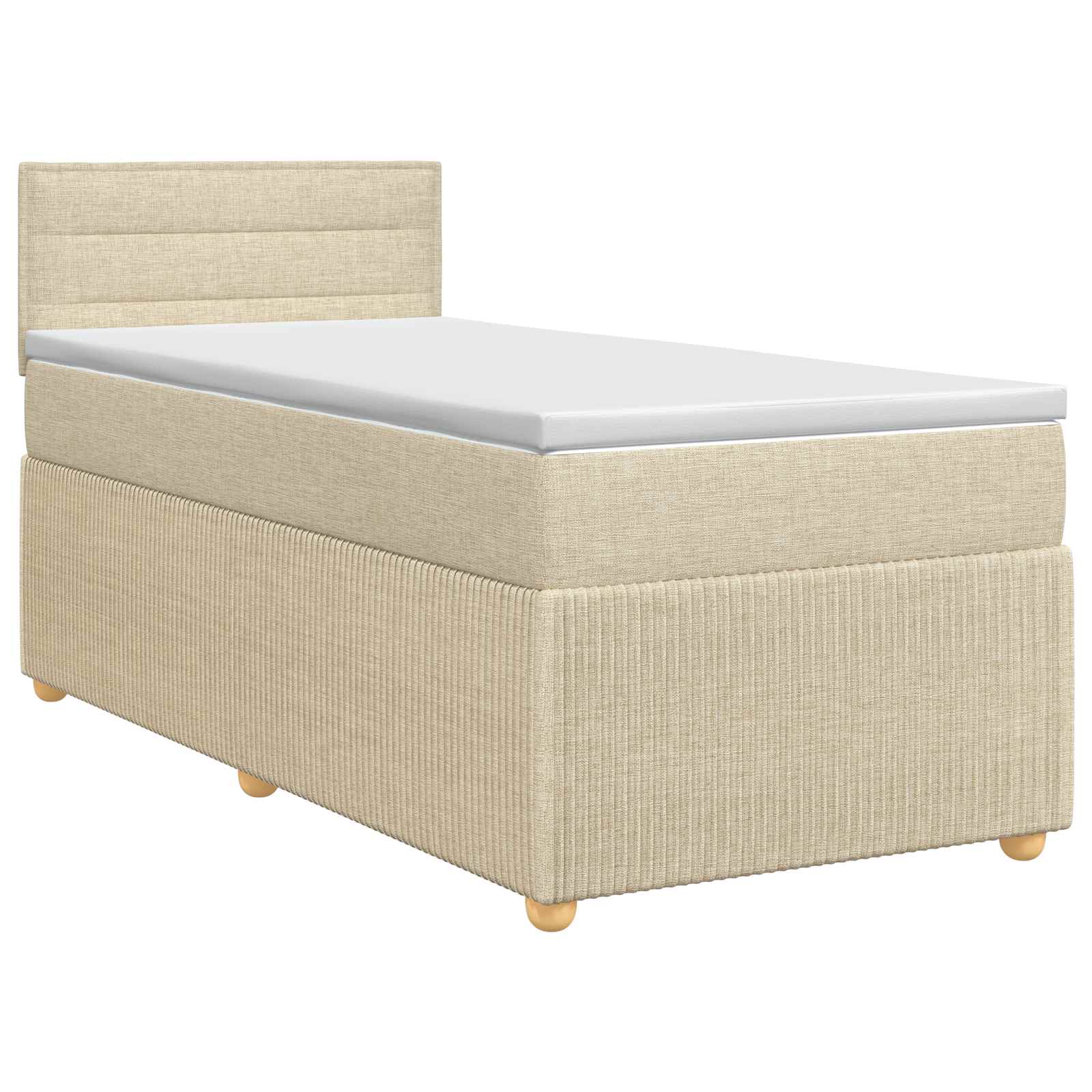 Lit boxspring avec matelas Crème 80 x 200 cm Tissu