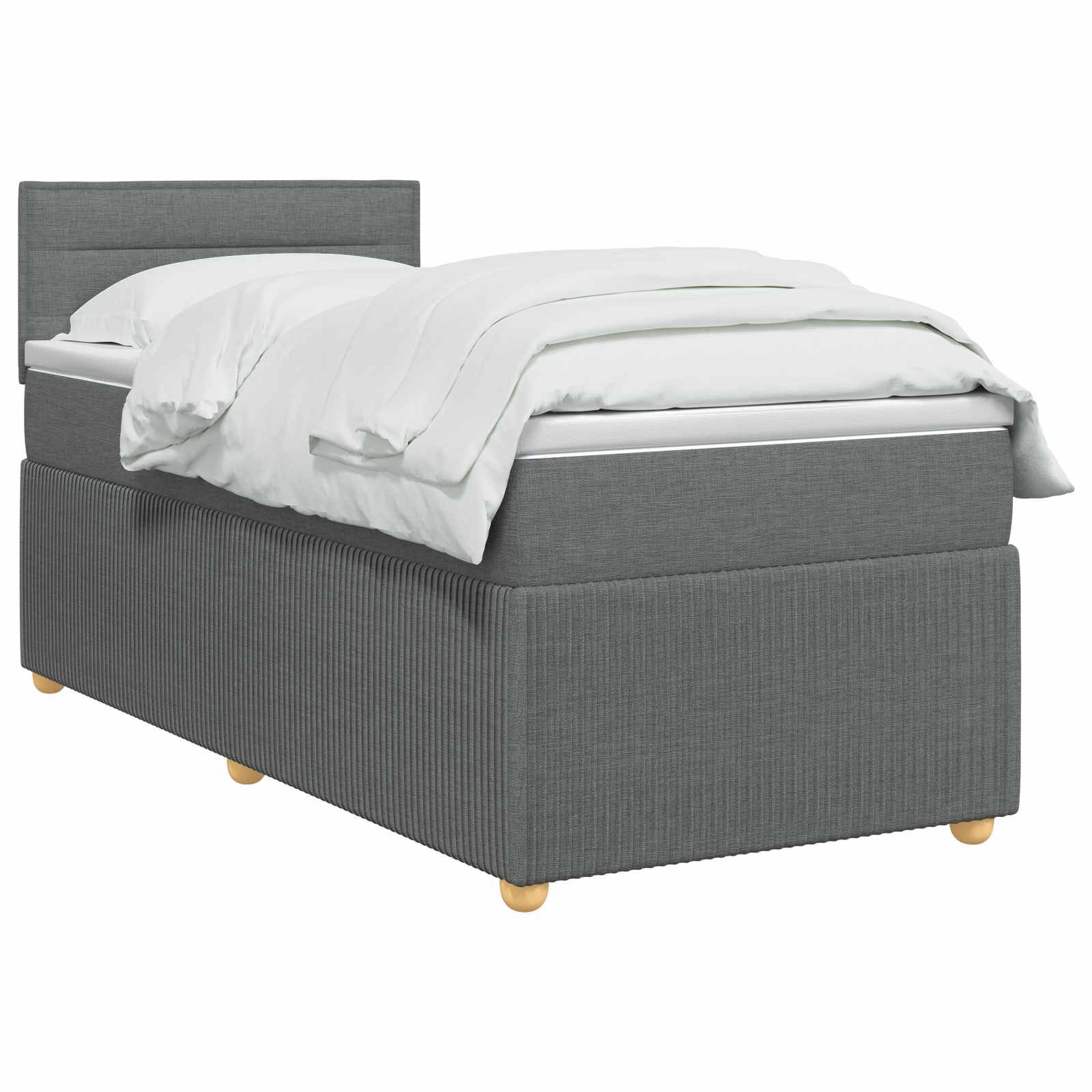 Lit boxspring avec matelas Gris foncé 90 x 190 cm Tissu