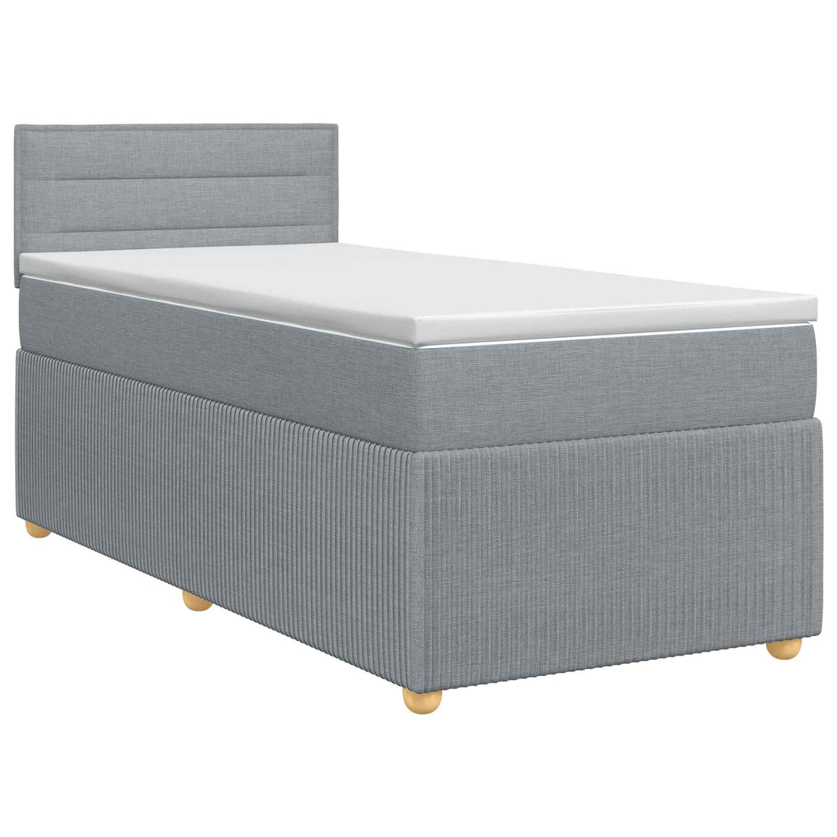 Lit boxspring avec matelas Gris clair 90 x 200 cm Tissu