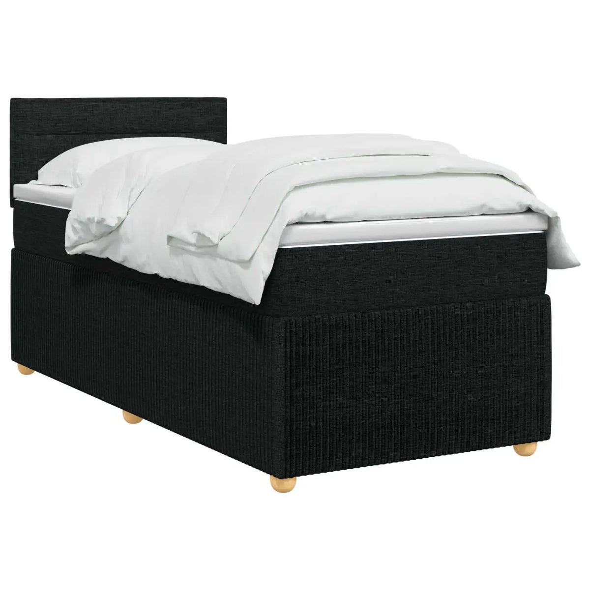 Lit boxspring avec matelas Noir 90 x 200 cm Tissu - XIOS