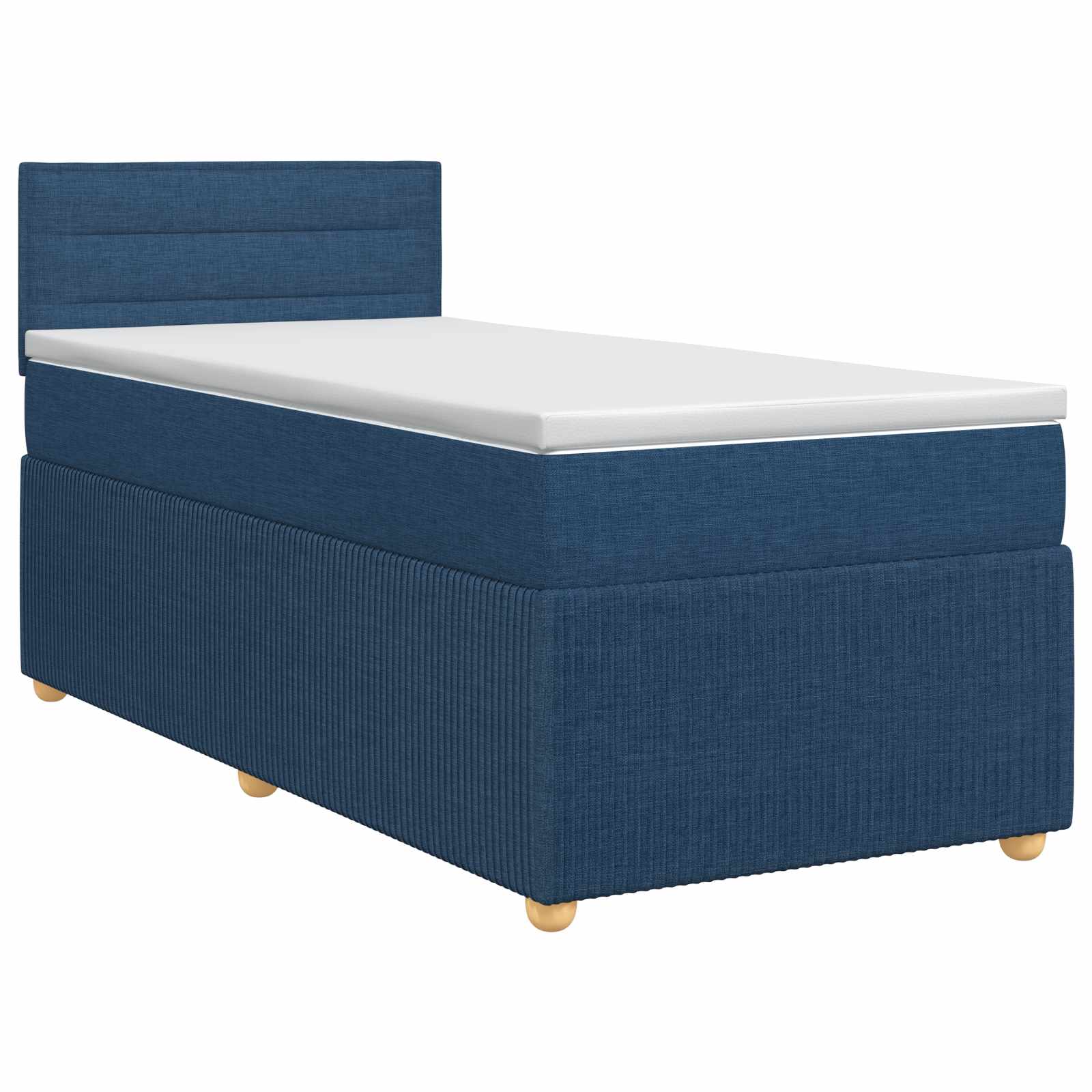 Lit boxspring avec matelas Bleu 100 x 200 cm Tissu