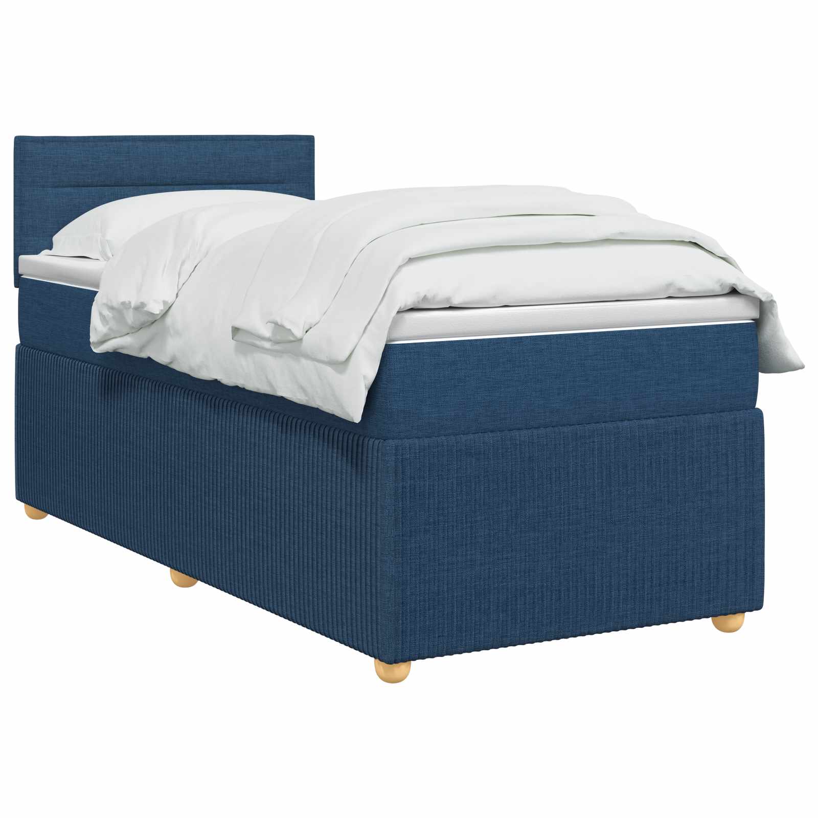 Lit boxspring avec matelas Bleu 100 x 200 cm Tissu