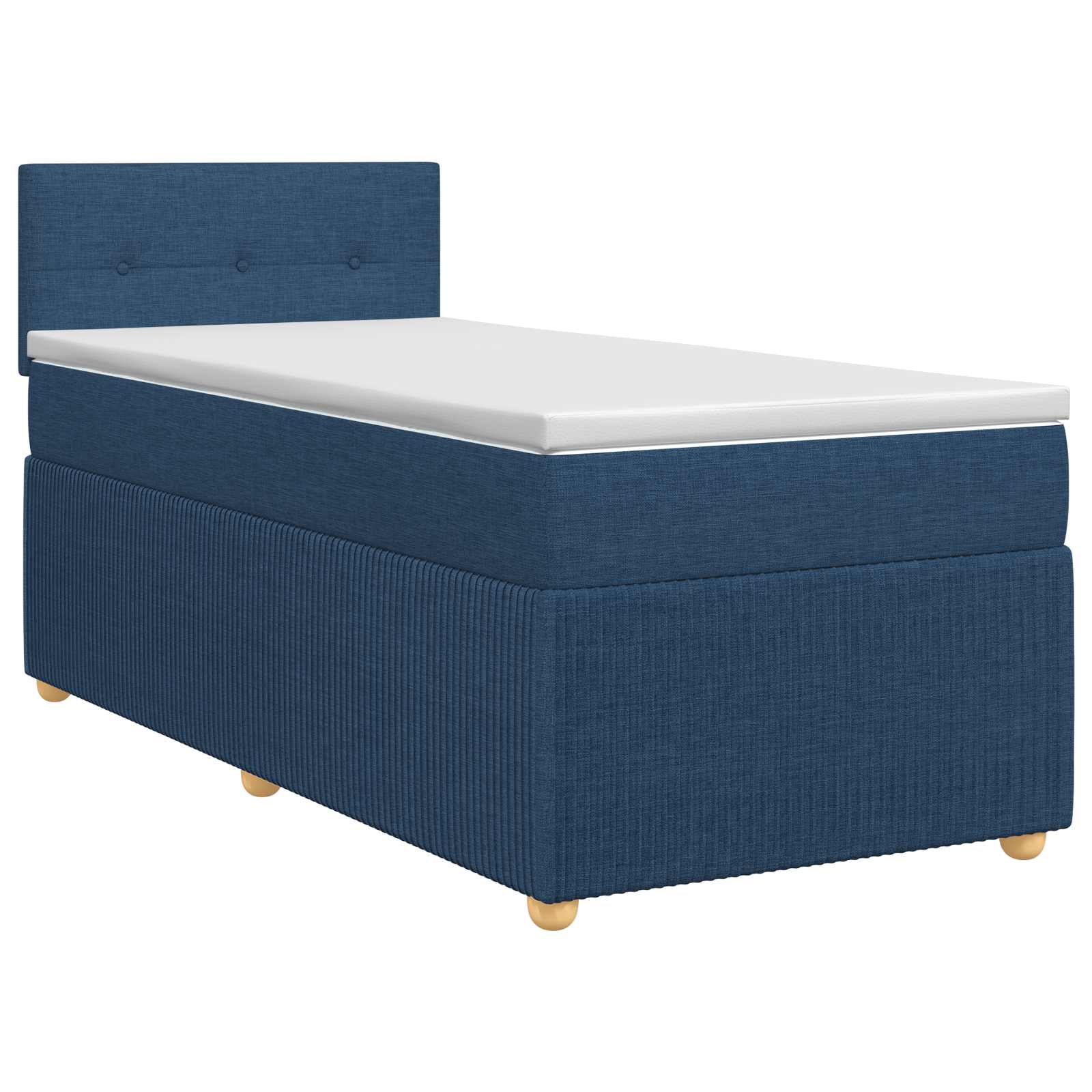 Lit boxspring avec matelas Bleu 100 x 200 cm Tissu
