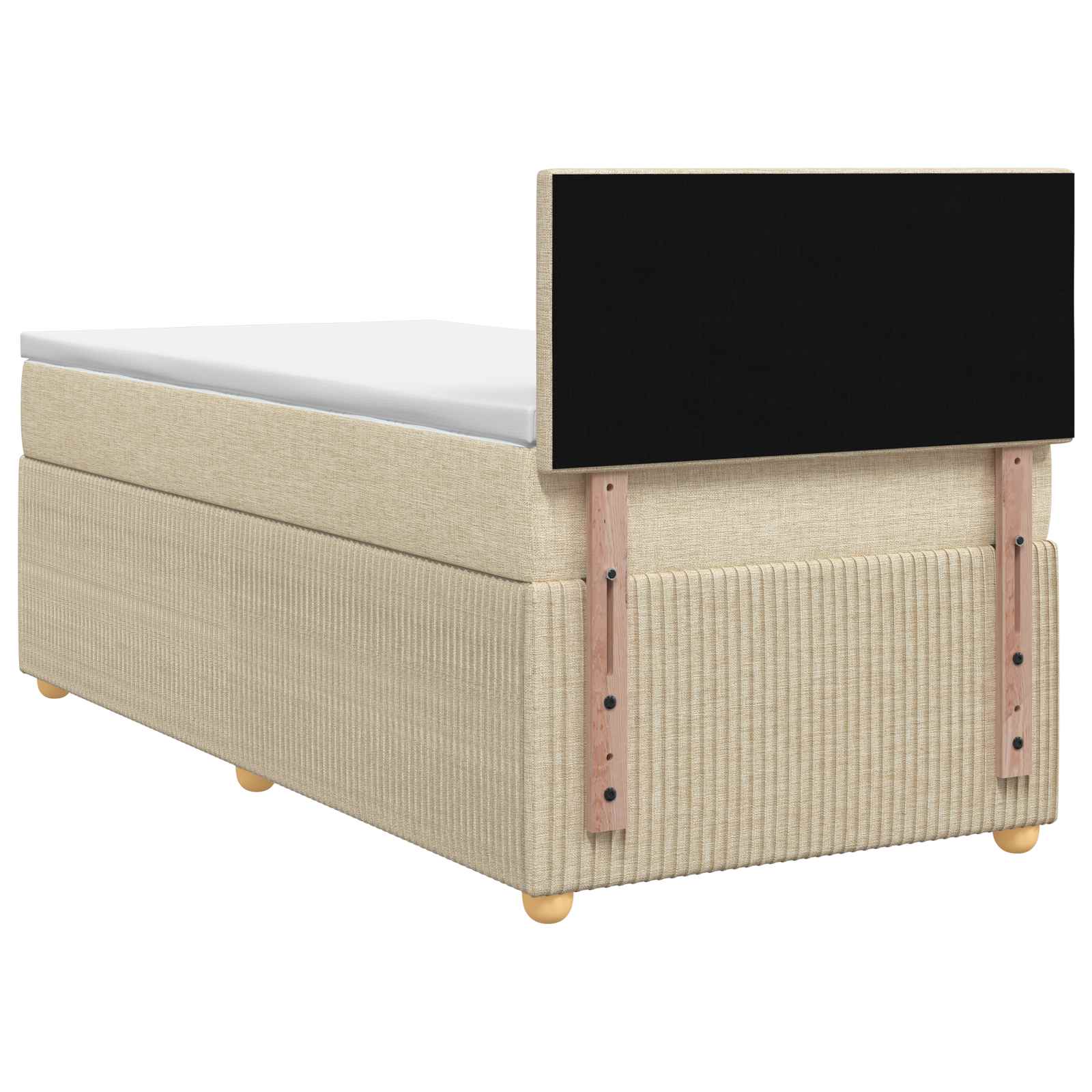 Lit boxspring avec matelas Crème 100 x 200 cm Tissu