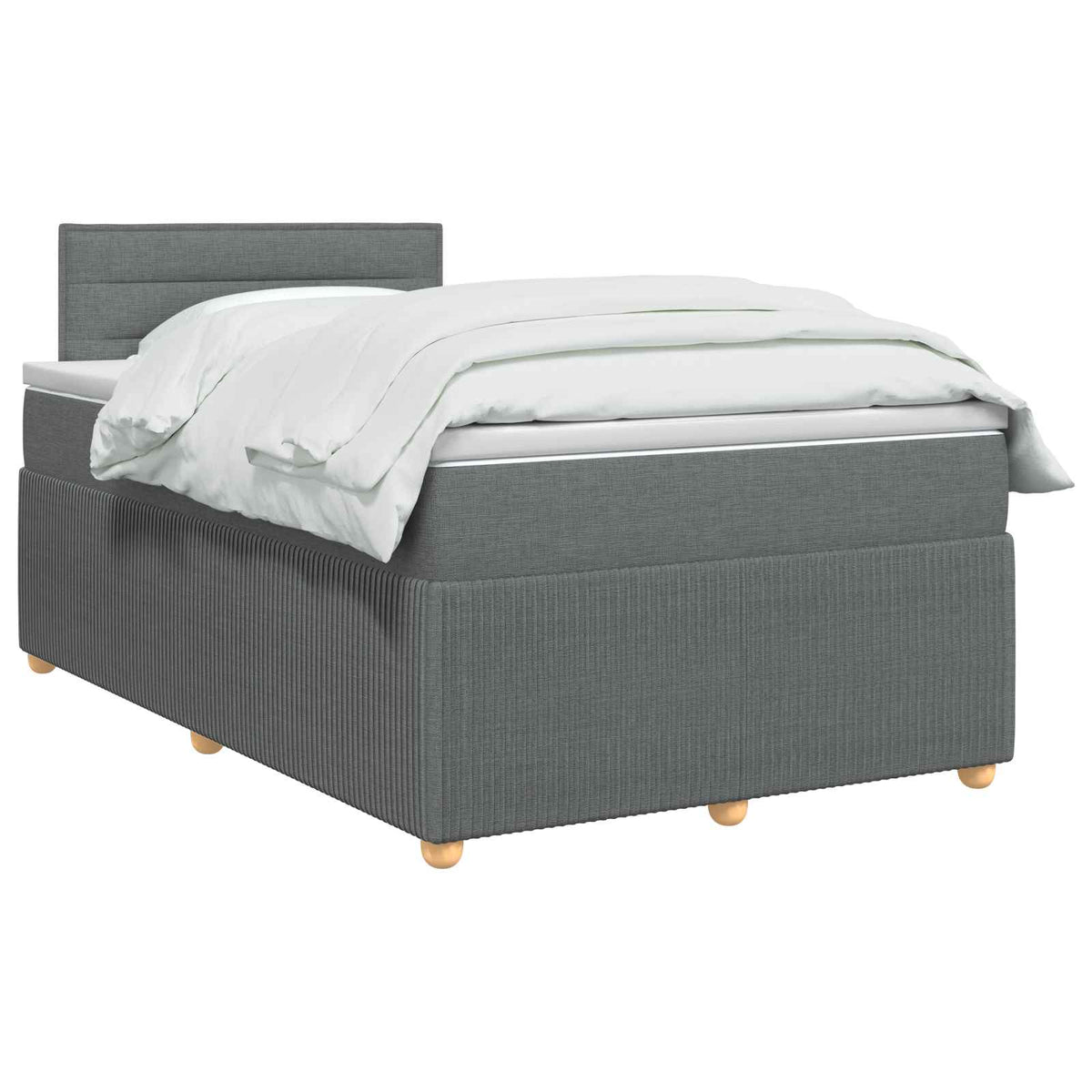 Lit boxspring avec matelas Gris foncé 120 x 190 cm Tissu