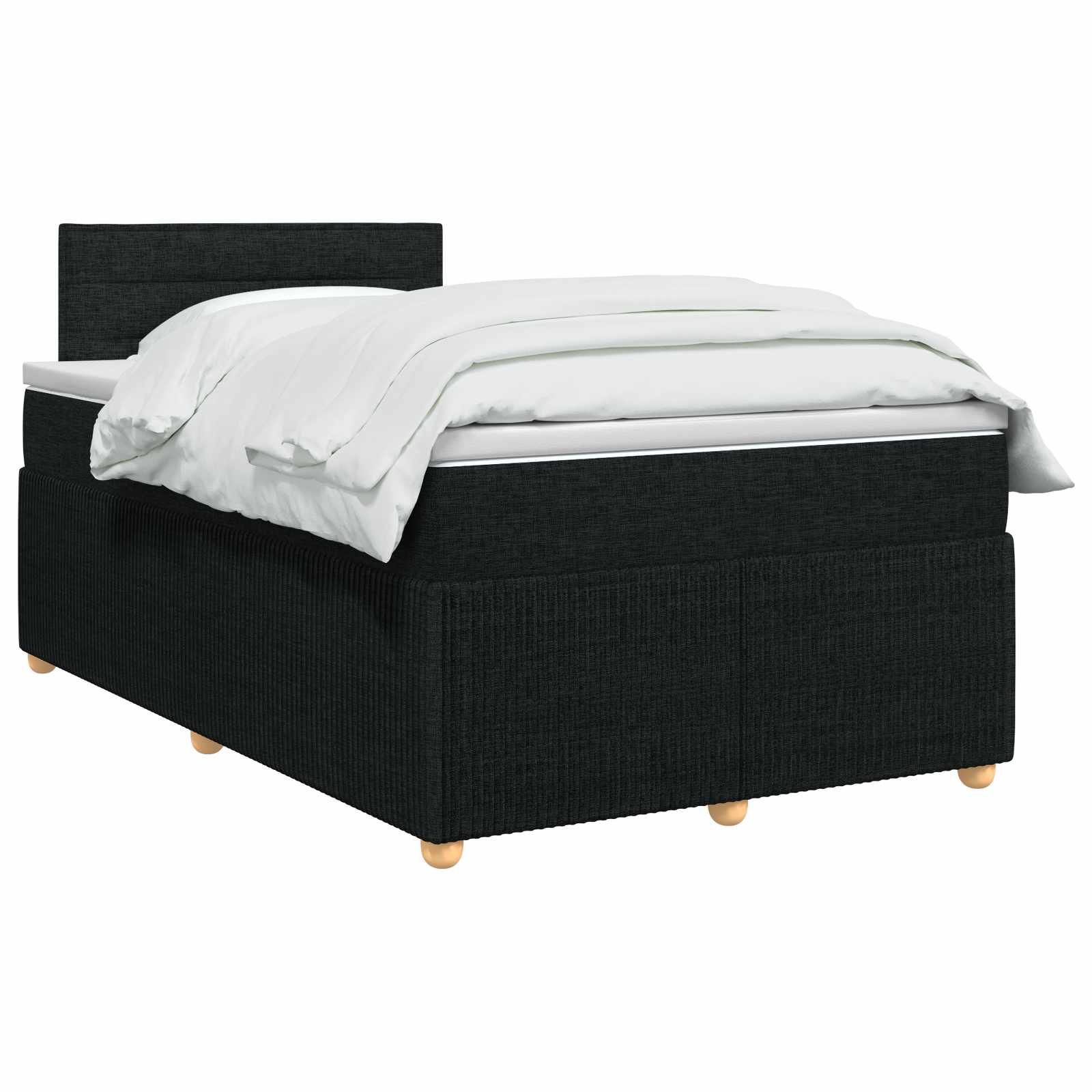 Lit boxspring avec matelas Noir 120 x 190 cm Tissu