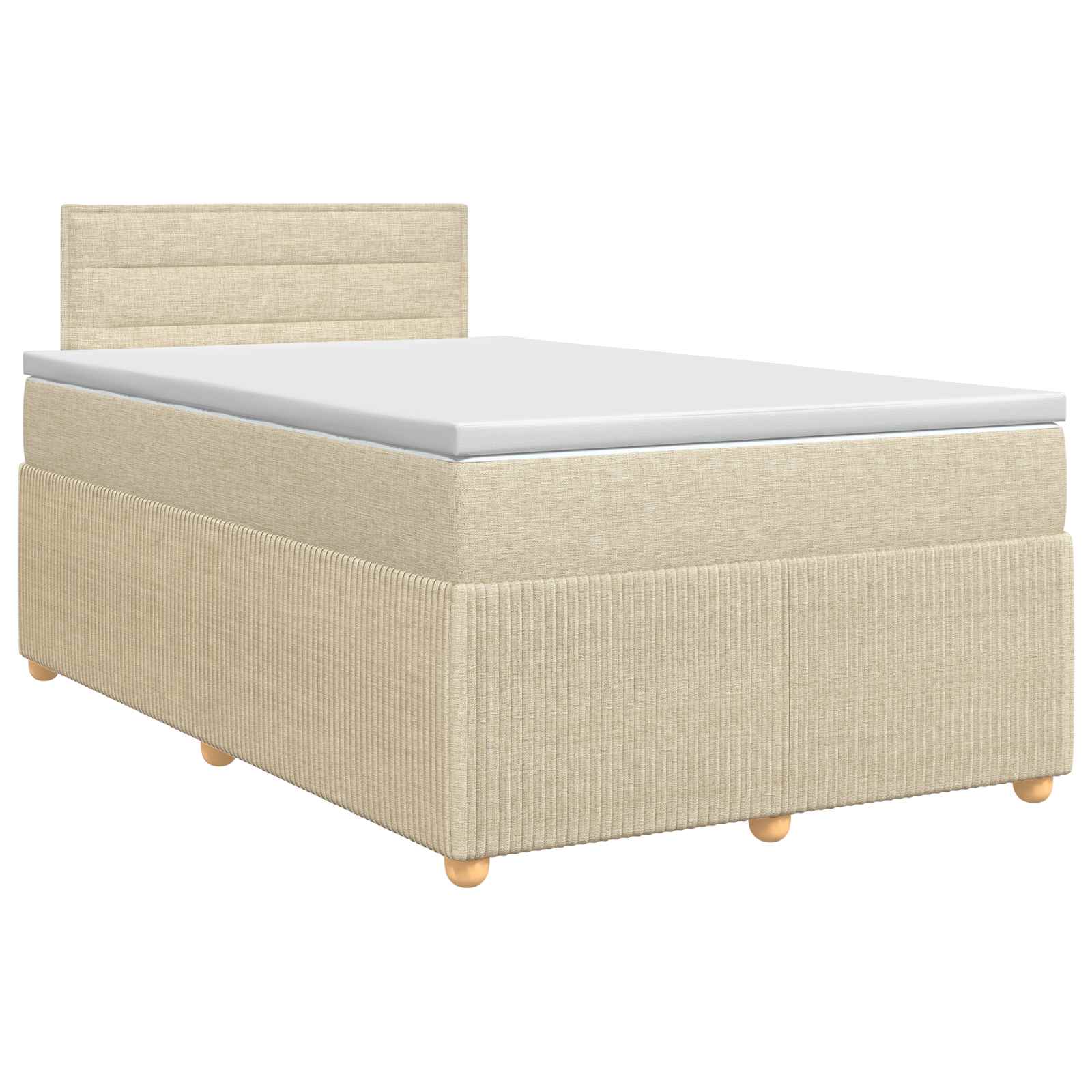 Lit boxspring avec matelas Crème 120 x 190 cm Tissu