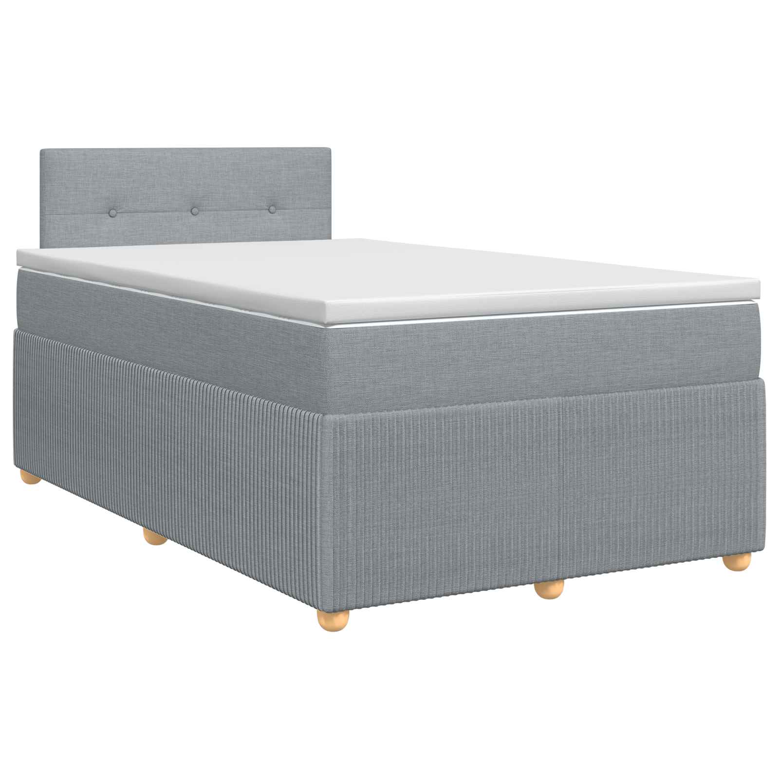 Lit boxspring avec matelas Gris clair 120 x 190 cm Tissu
