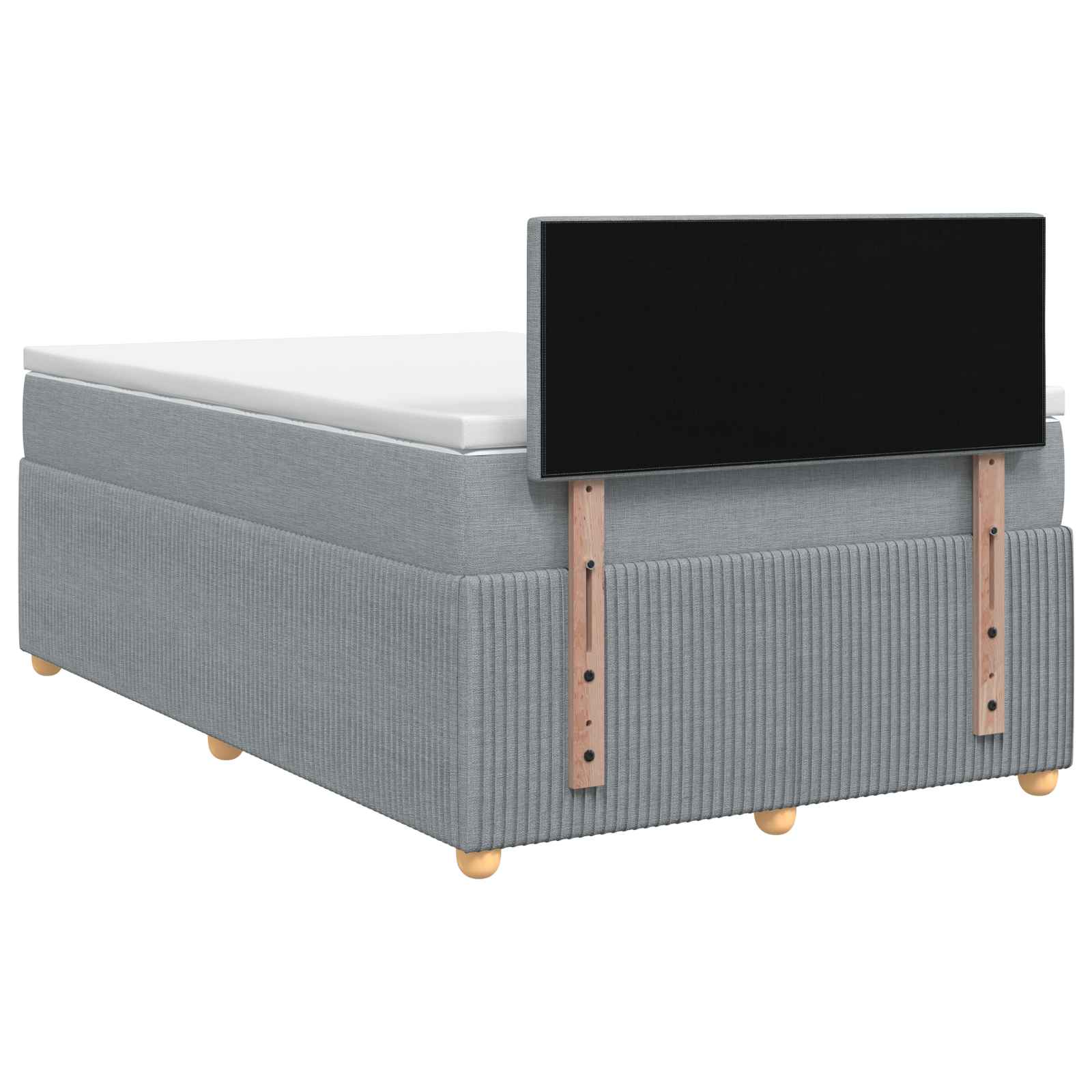 Lit boxspring avec matelas Gris clair 120 x 190 cm Tissu