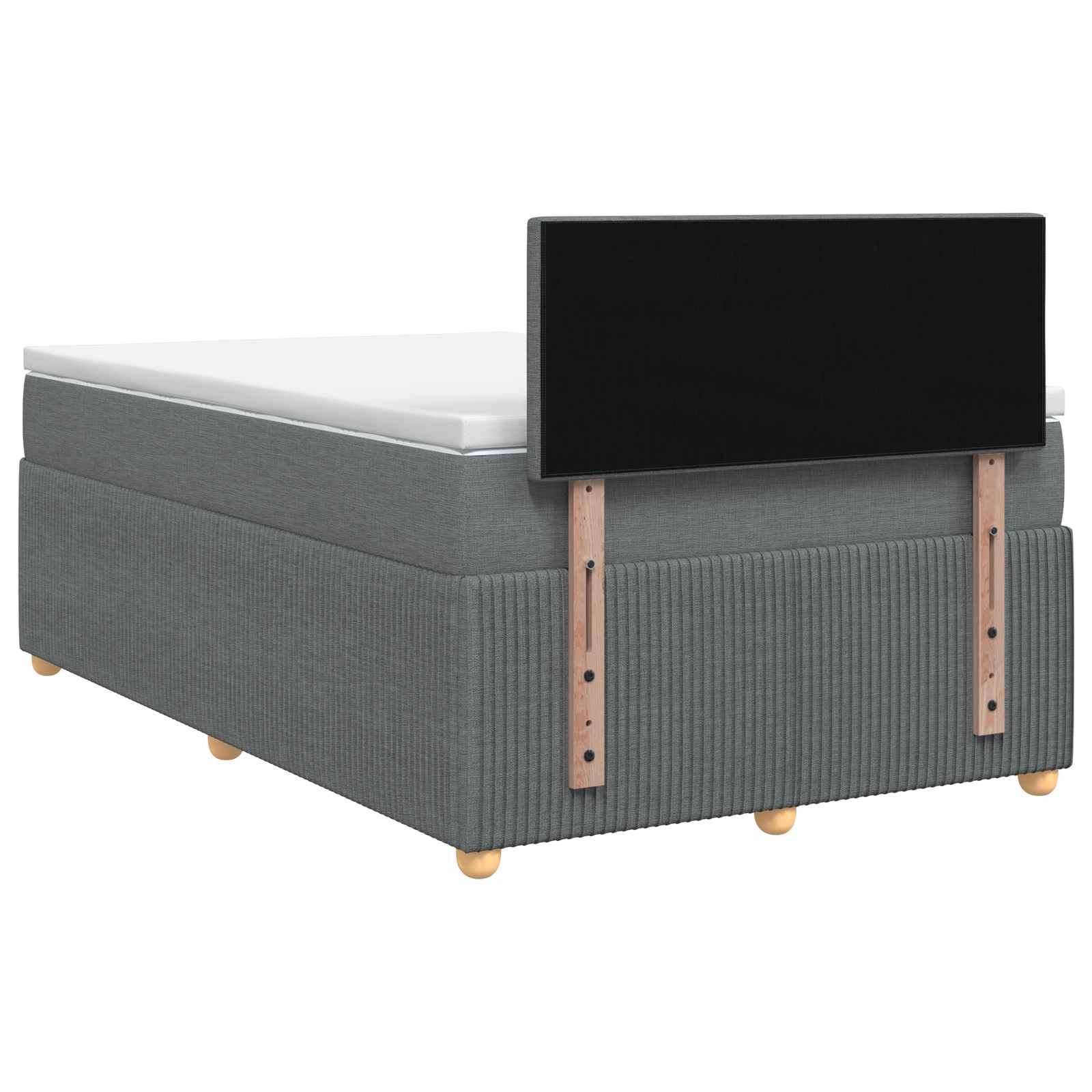 Lit boxspring avec matelas Gris foncé 120 x 190 cm Tissu