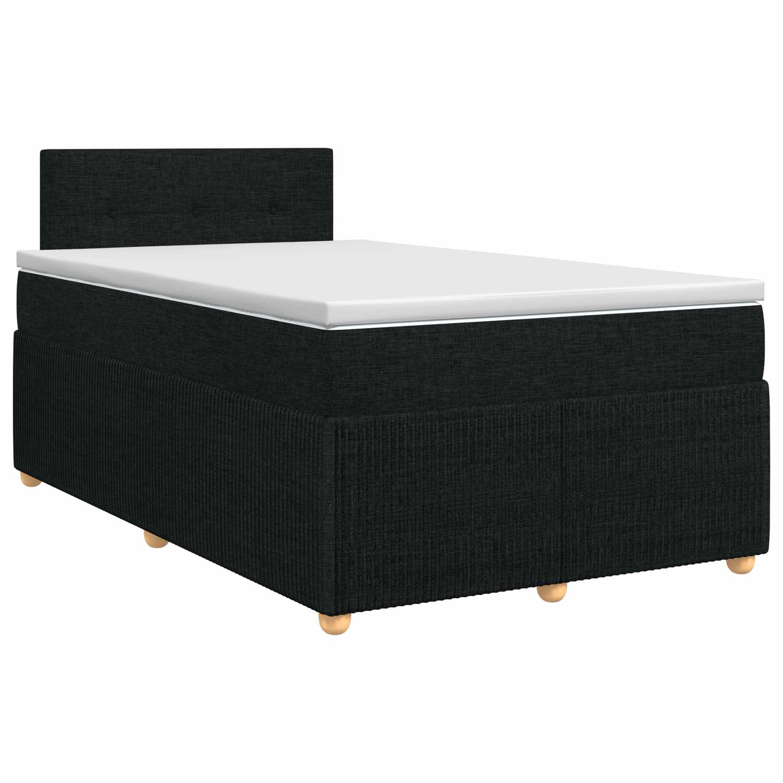 Lit boxspring avec matelas Noir 120 x 190 cm Tissu