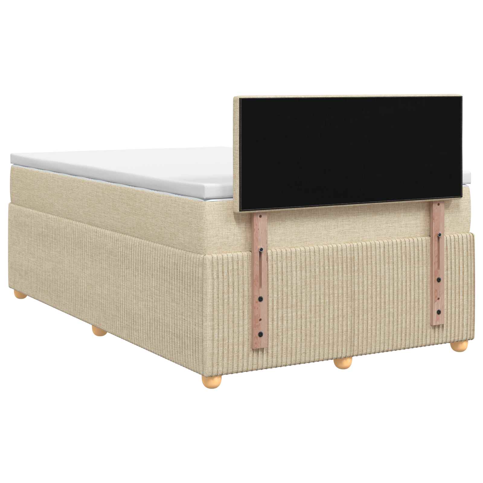 Lit boxspring avec matelas Crème 120 x 190 cm Tissu