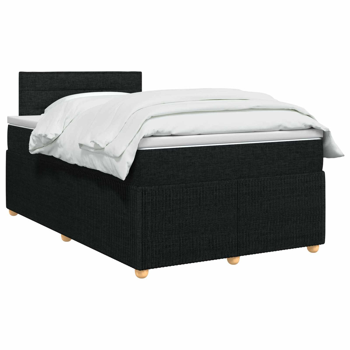 Lit boxspring avec matelas Noir 120 x 200 cm Tissu