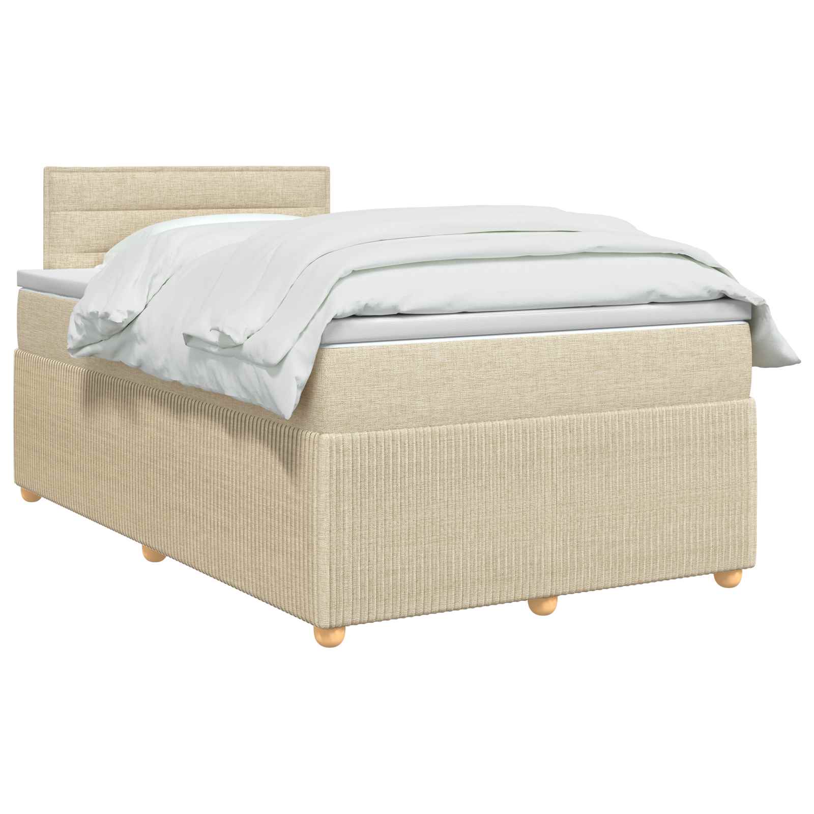 Lit boxspring avec matelas Crème 120 x 200 cm Tissu