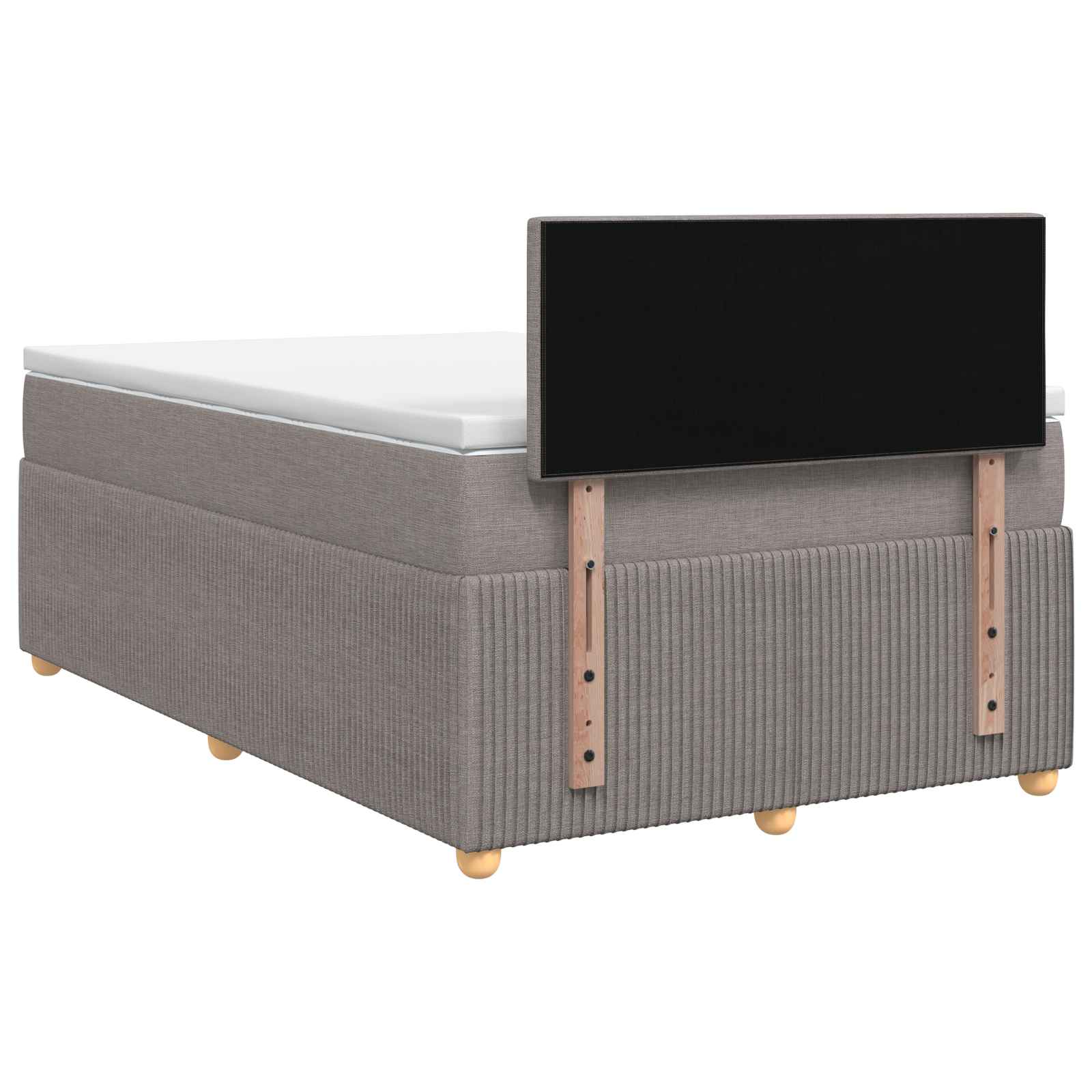 Lit boxspring avec matelas Taupe 120 x 200 cm Tissu
