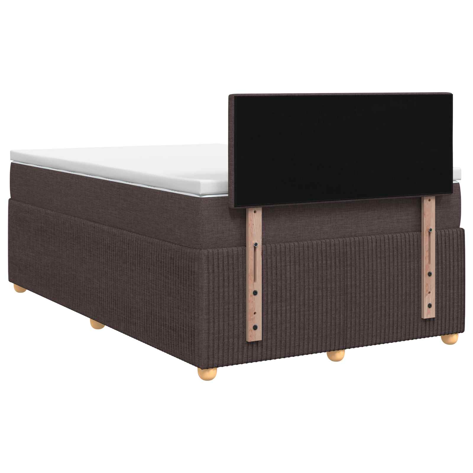 Lit boxspring avec matelas Marron foncé 120 x 200 cm Tissu - XIOS