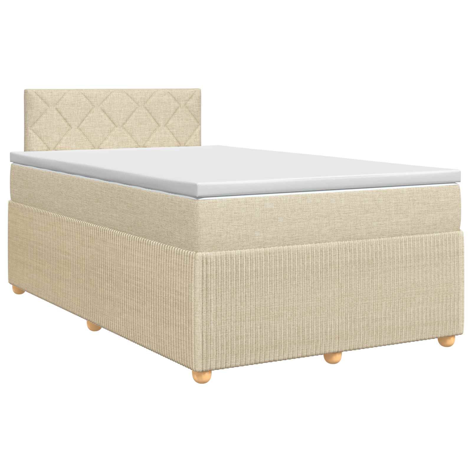 Lit boxspring avec matelas Crème 120 x 200 cm Tissu