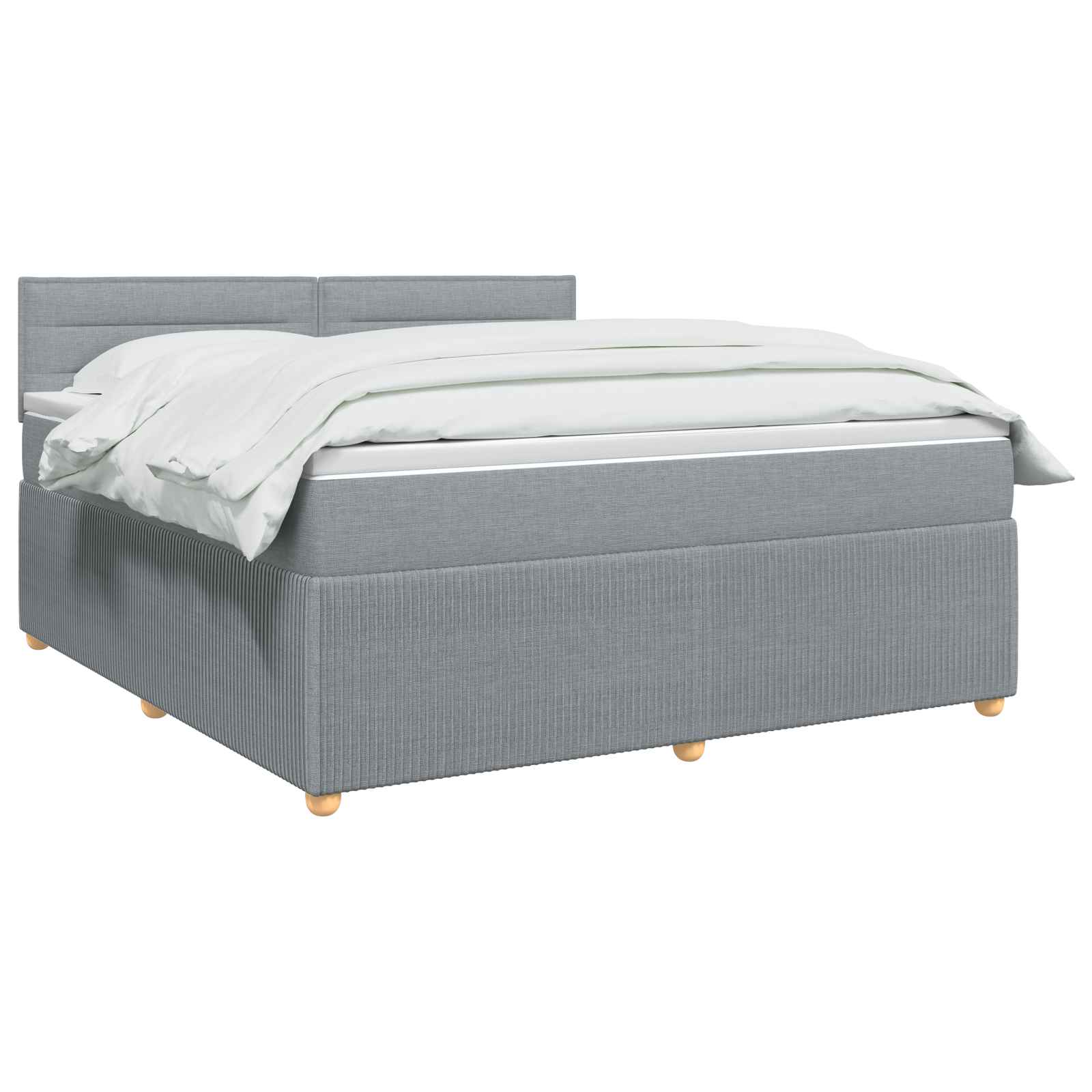 Lit boxspring avec matelas Gris clair 140 x 190 cm Tissu - XIOS