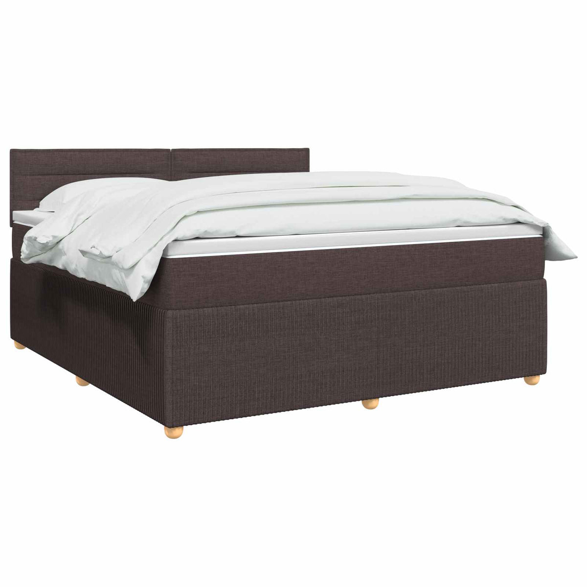 Lit boxspring avec matelas Marron foncé 140 x 190 cm Tissu