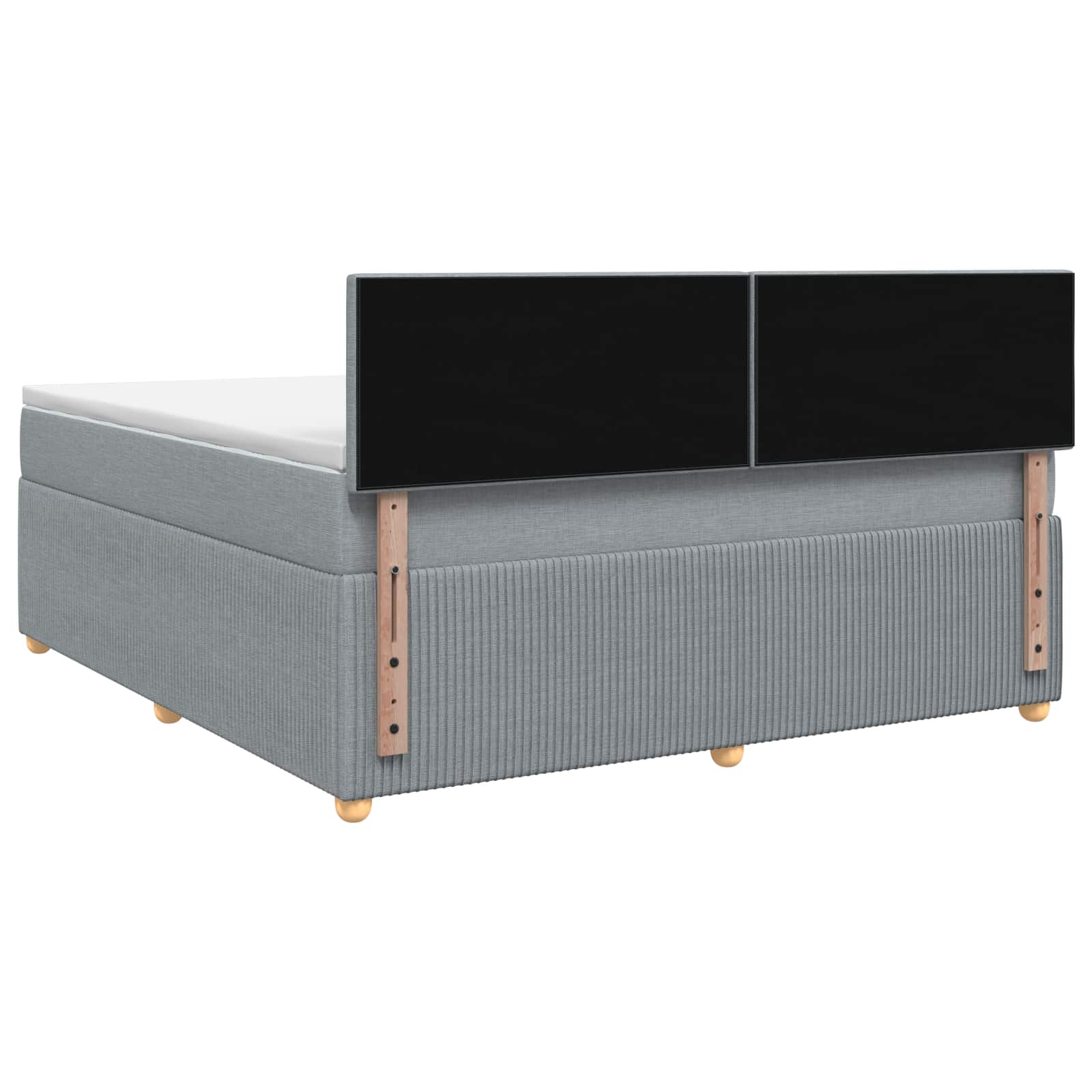 Lit boxspring avec matelas Gris clair 140 x 190 cm Tissu - XIOS