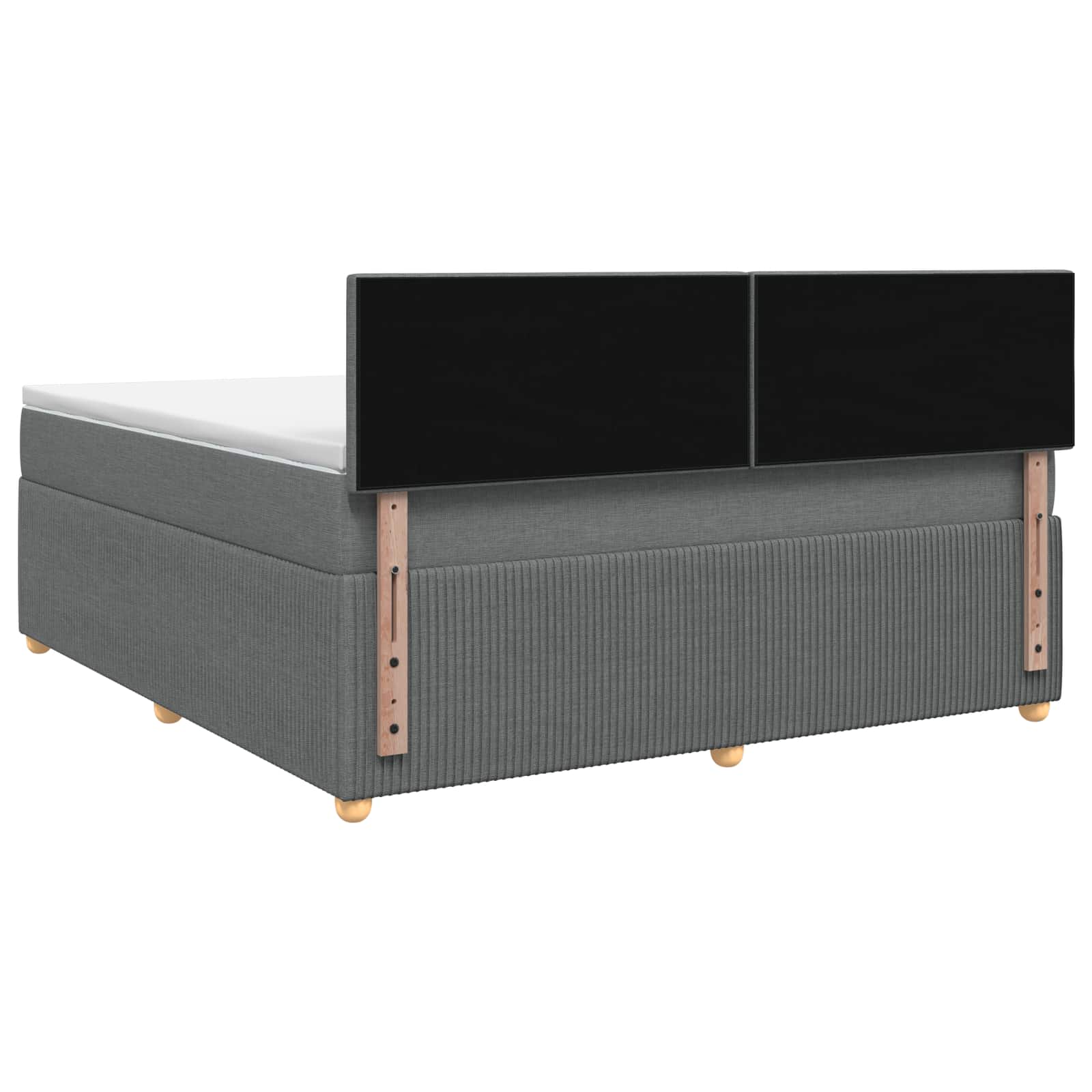 Lit boxspring avec matelas Gris foncé 140 x 190 cm Tissu - XIOS