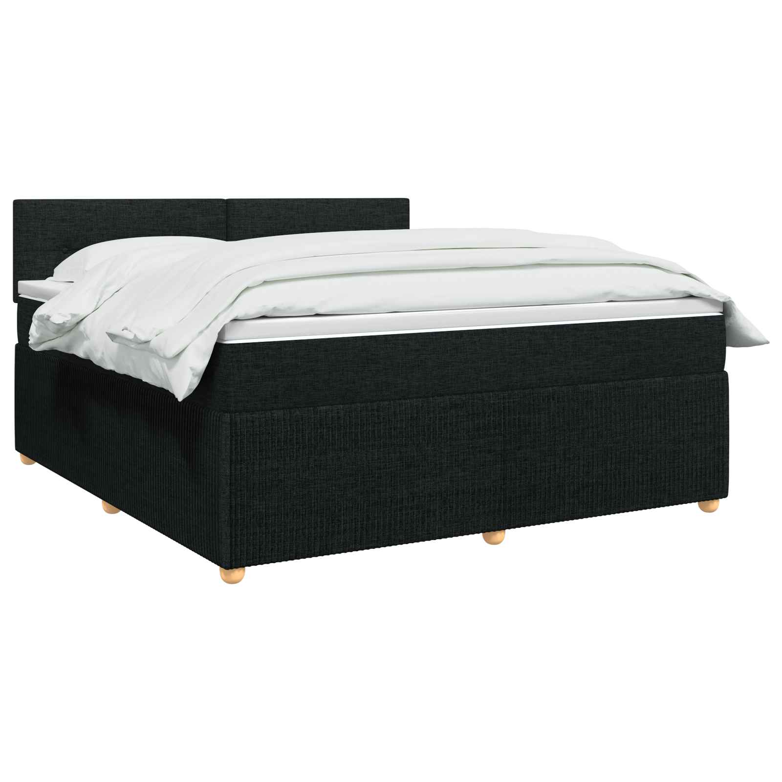 Lit boxspring avec matelas Noir 140 x 190 cm Tissu - XIOS