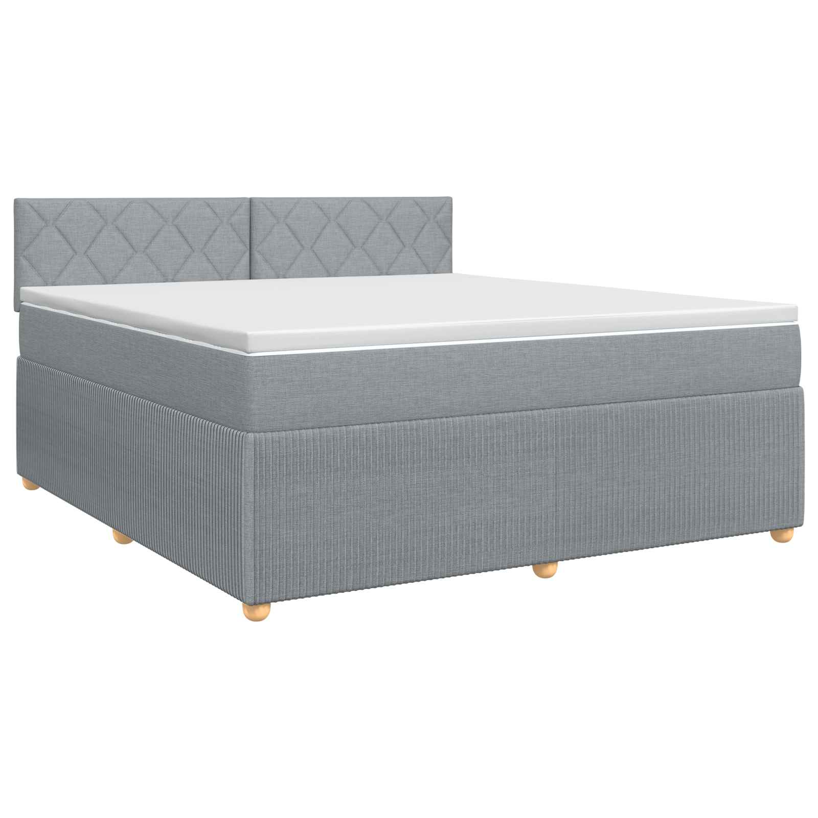 Lit boxspring avec matelas Gris clair 140 x 190 cm Tissu - XIOS