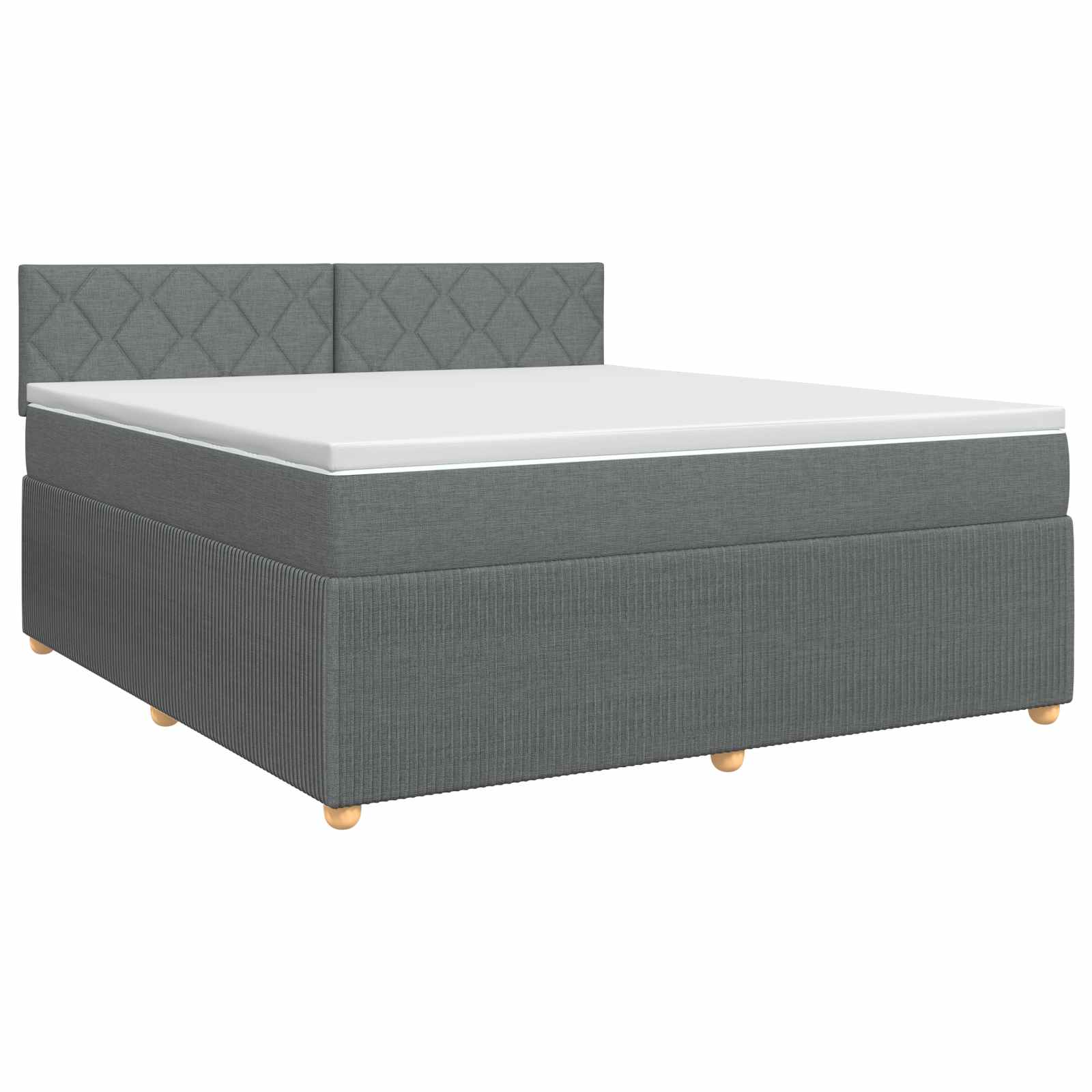 Lit boxspring avec matelas Gris foncé 140 x 190 cm Tissu