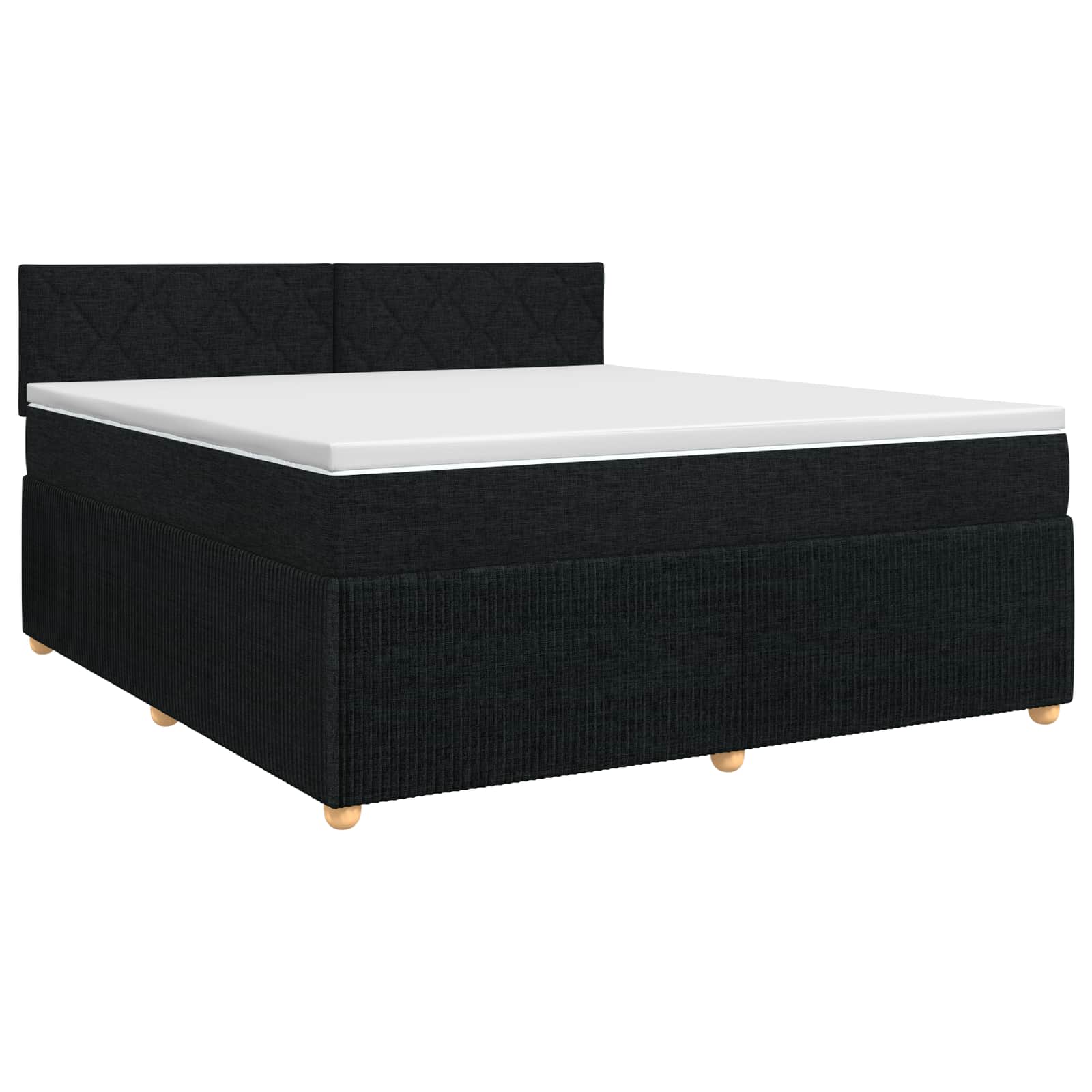 Lit boxspring avec matelas Noir 140 x 190 cm Tissu