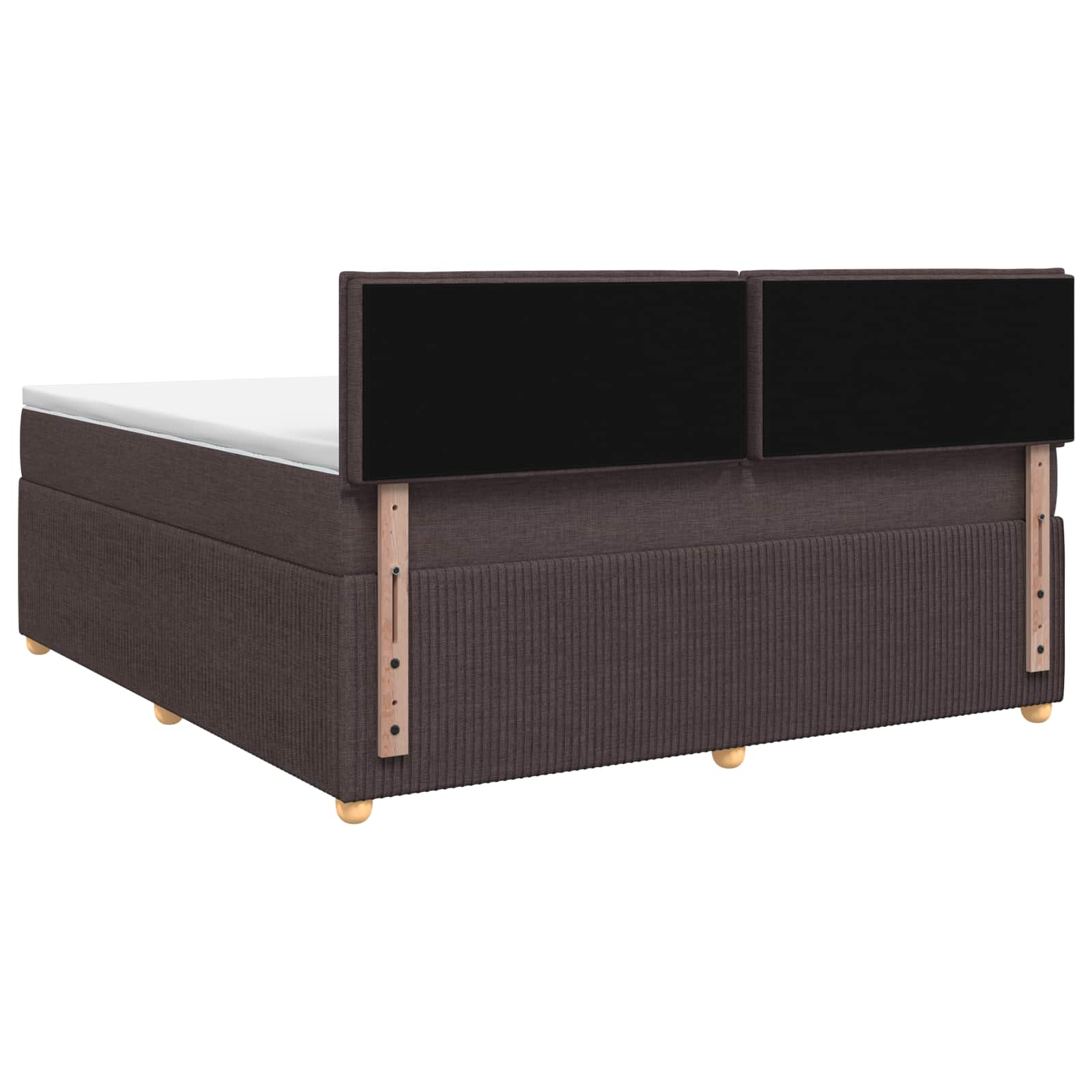 Lit boxspring avec matelas Marron foncé 140 x 190 cm Tissu