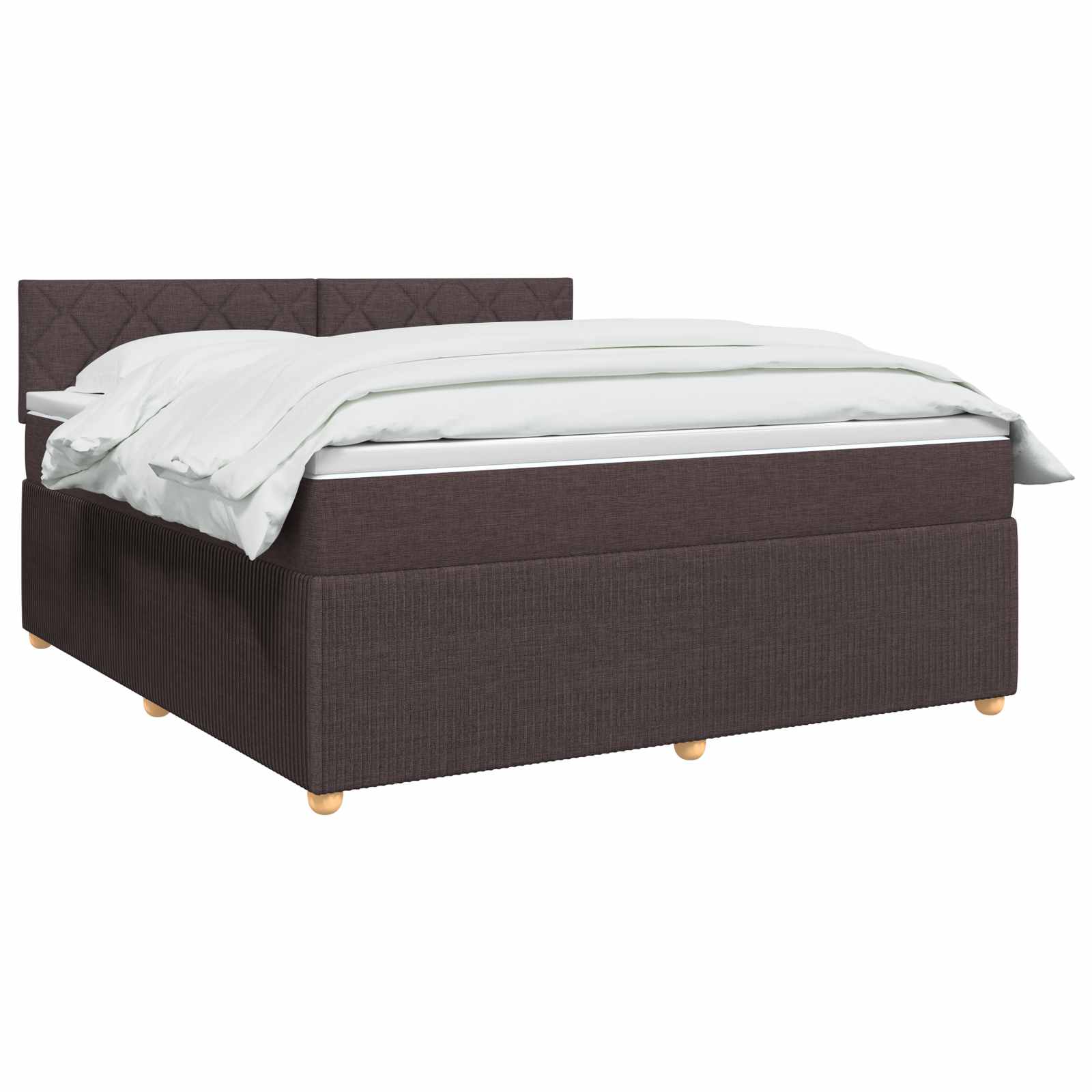 Lit boxspring avec matelas Marron foncé 140 x 190 cm Tissu