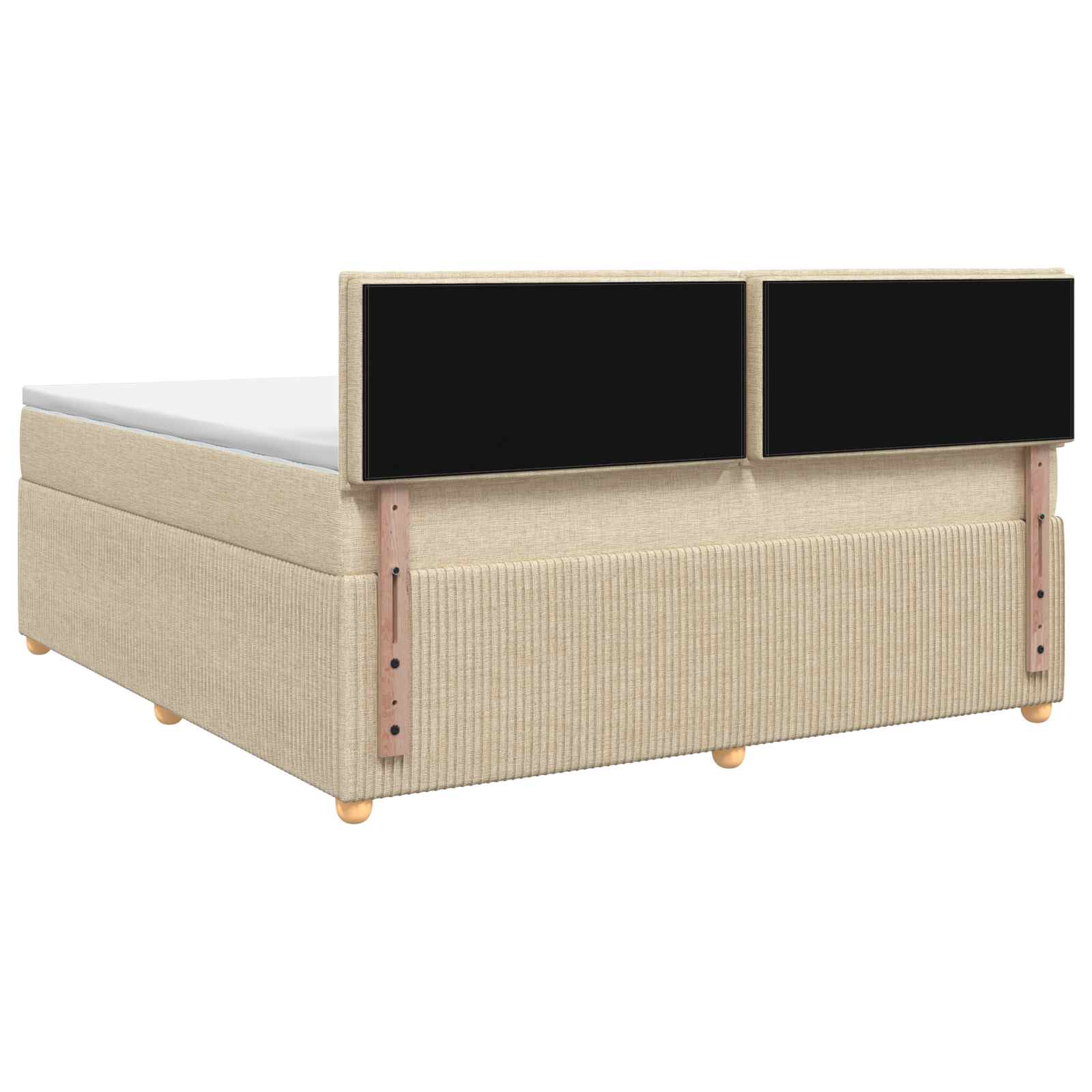 Lit boxspring avec matelas Crème 140 x 200 cm Tissu - XIOS