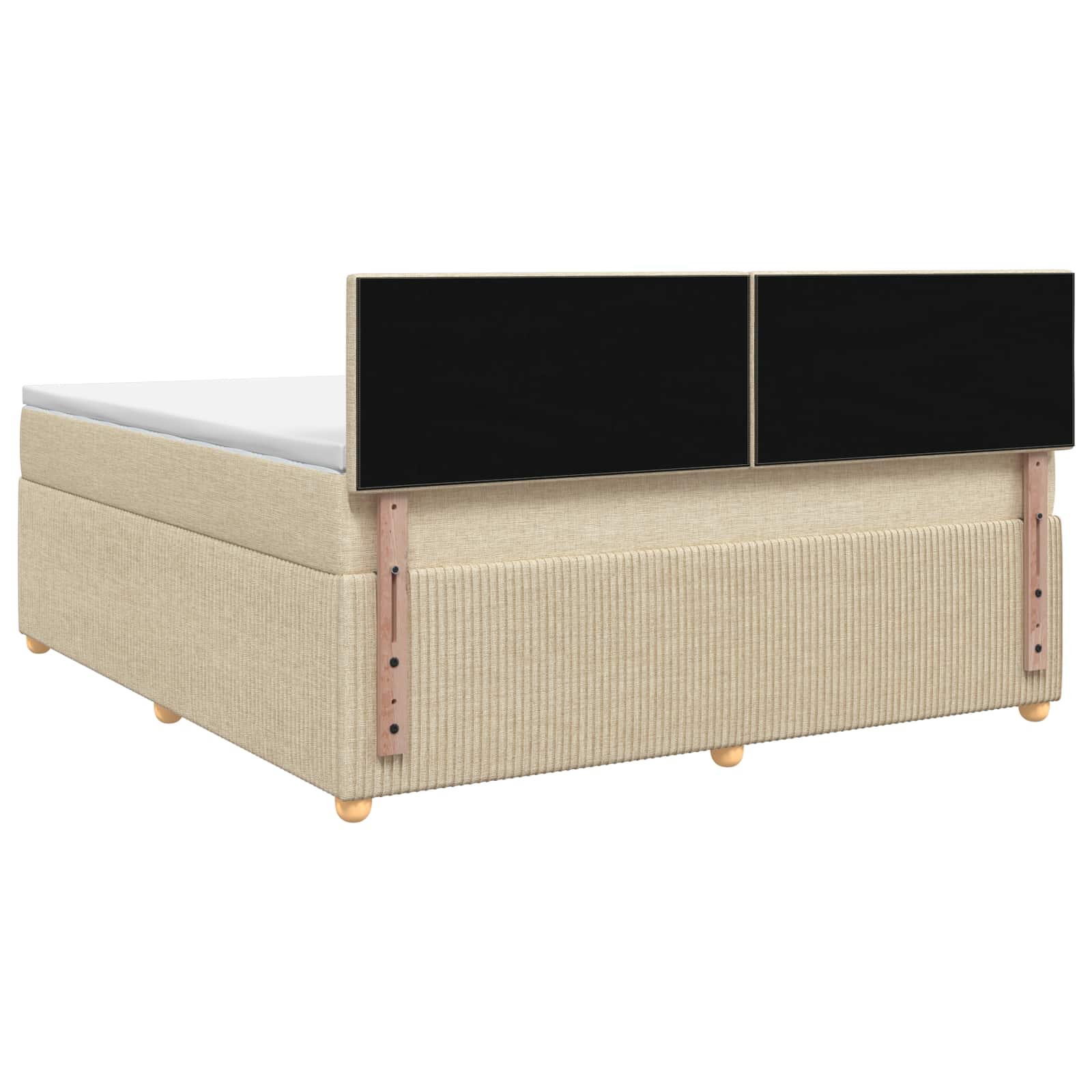Lit boxspring avec matelas Crème 140 x 200 cm Tissu - XIOS