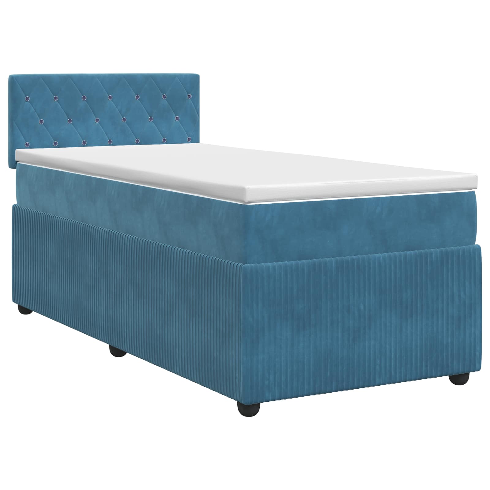 Lit boxspring avec matelas Bleu foncé 80 x 200 cm Velours - XIOS