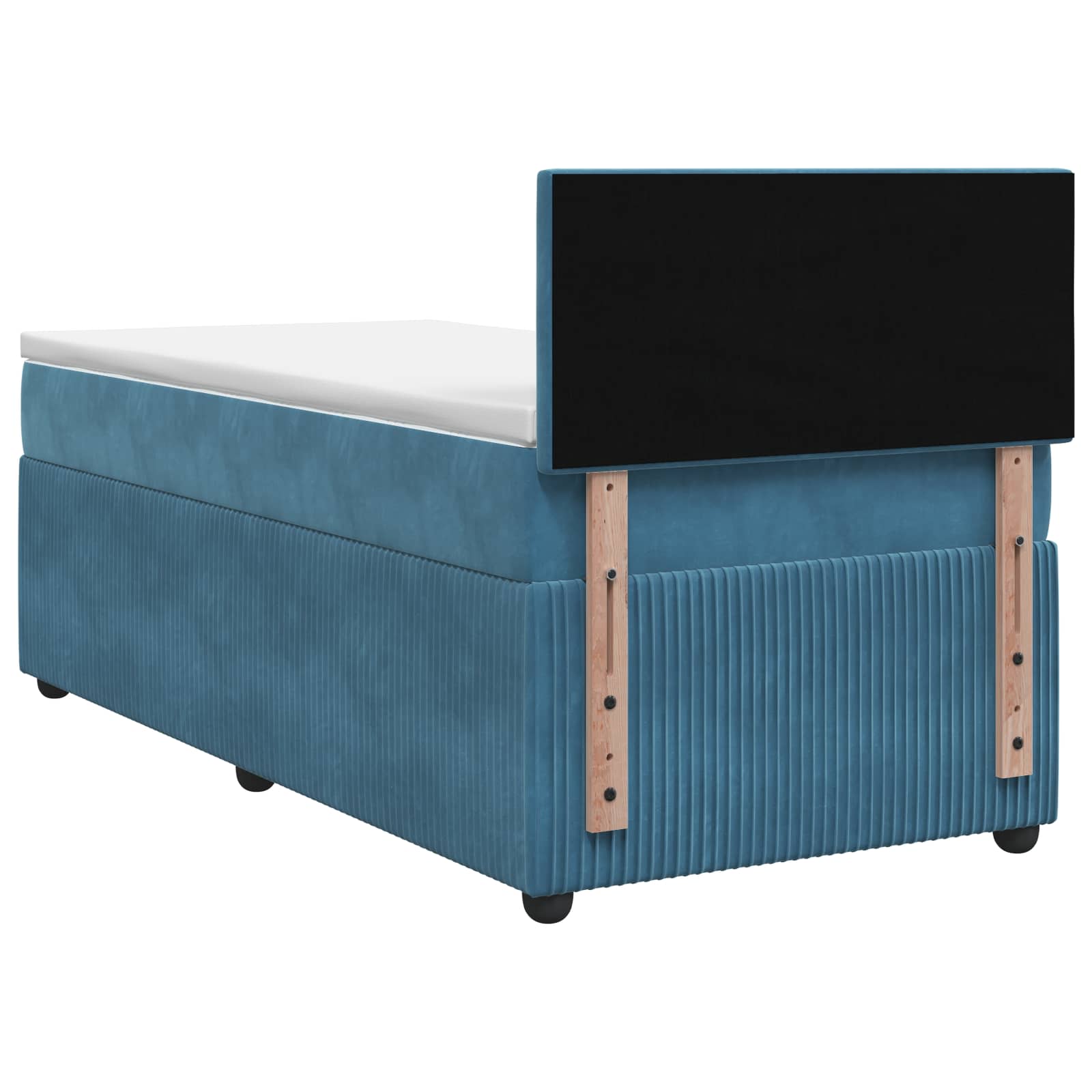 Lit boxspring avec matelas Bleu foncé 80 x 200 cm Velours