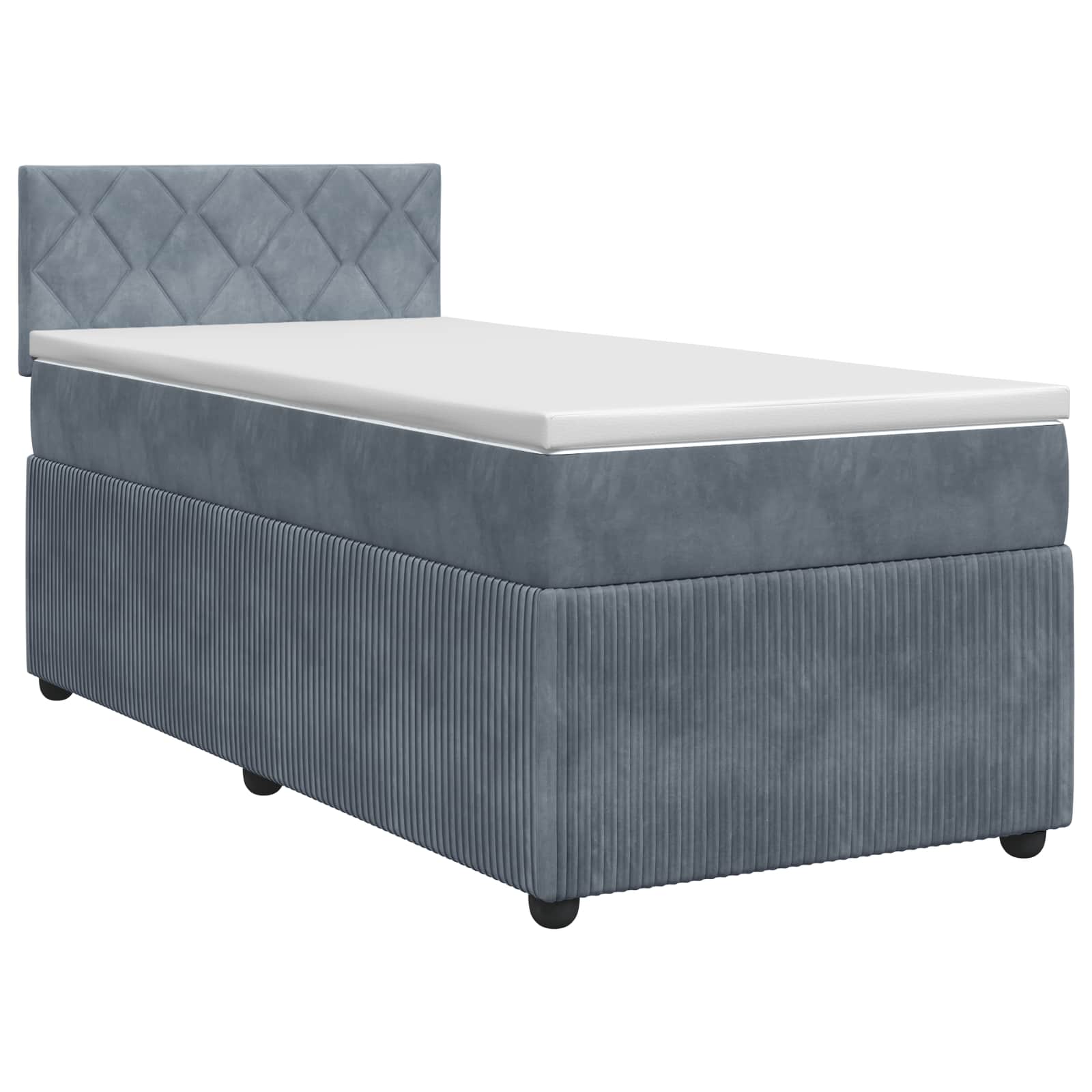 Lit boxspring avec matelas Gris foncé 80 x 200 cm Velours - XIOS