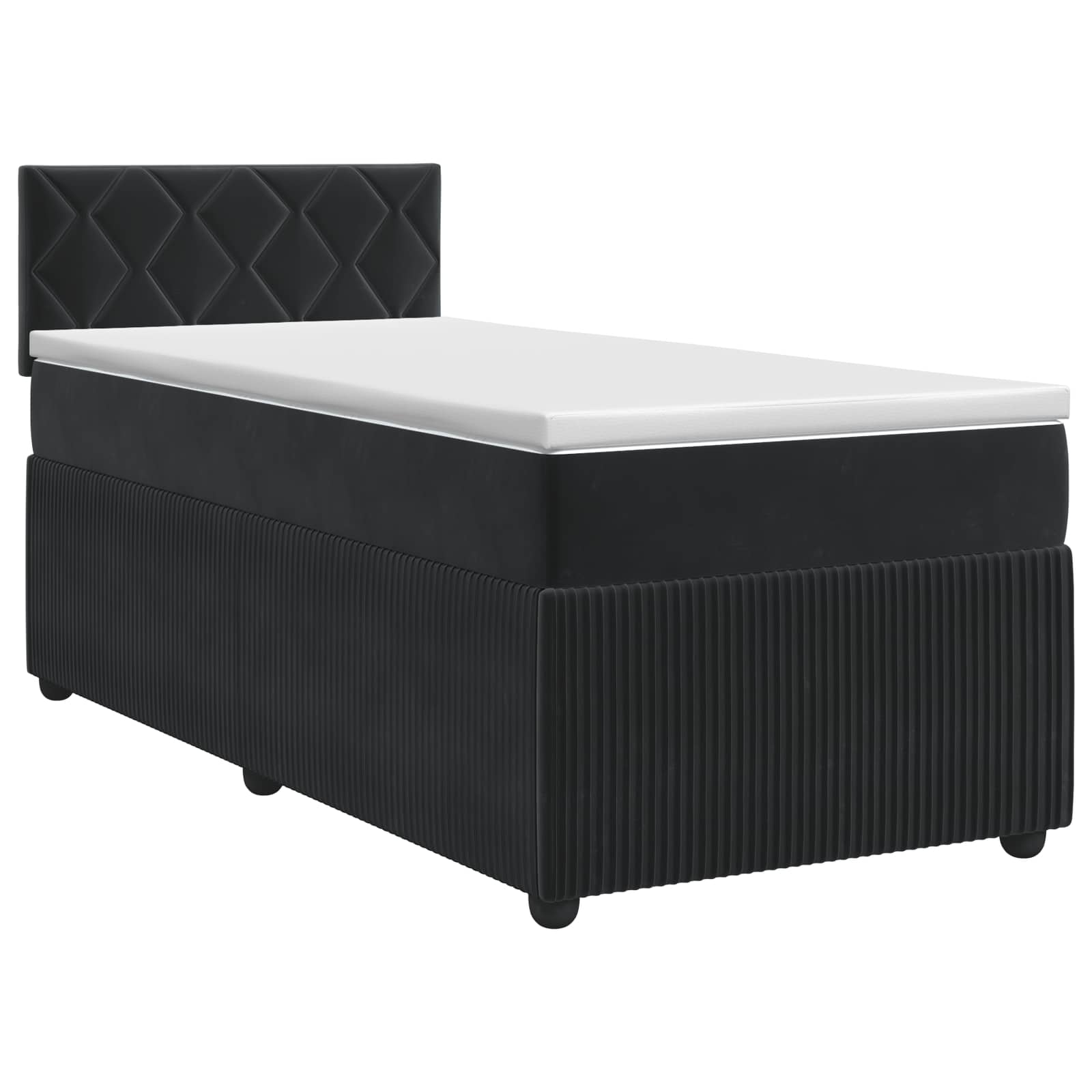 Lit boxspring avec matelas Noir 80 x 200 cm Velours - XIOS