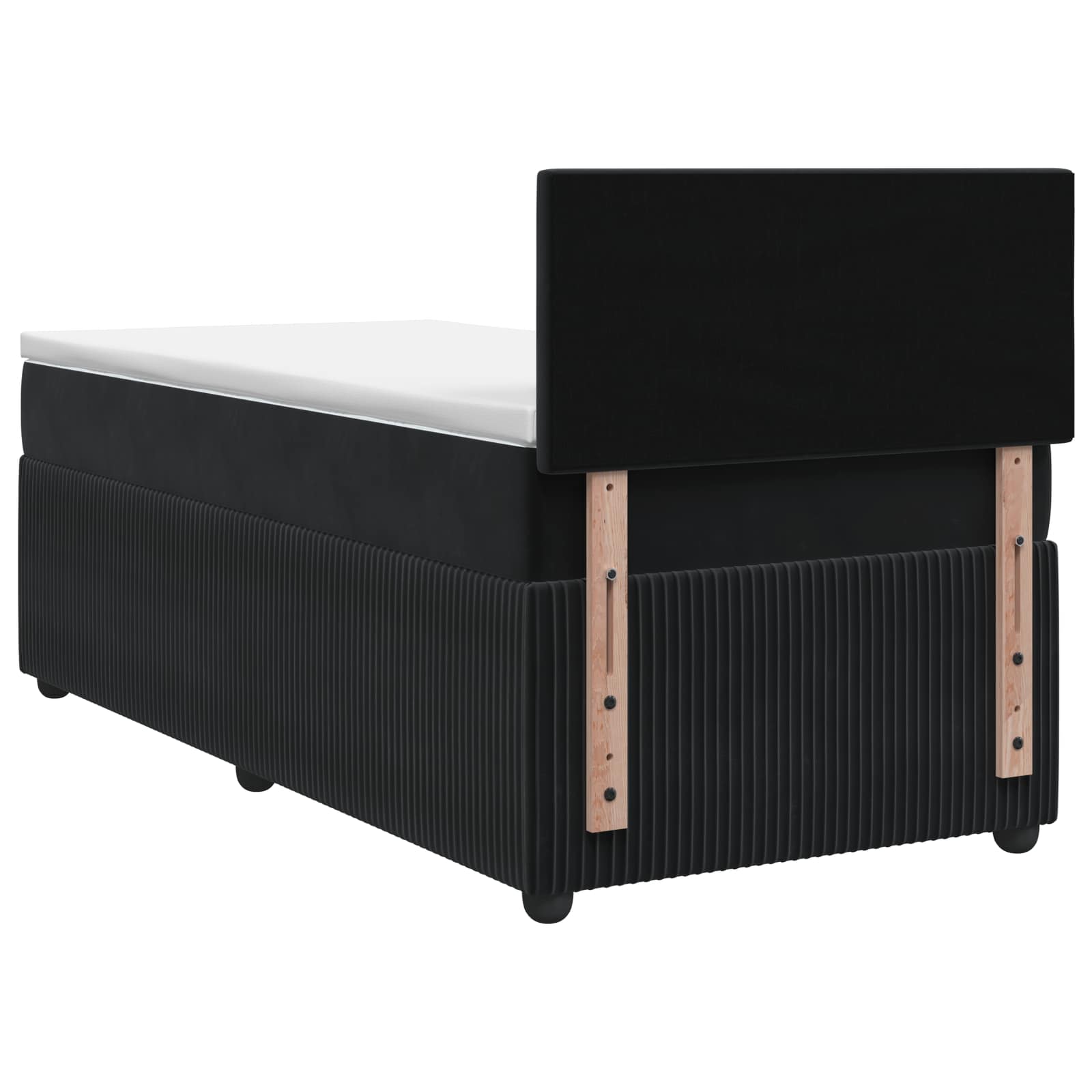 Lit boxspring avec matelas Noir 80 x 200 cm Velours - XIOS